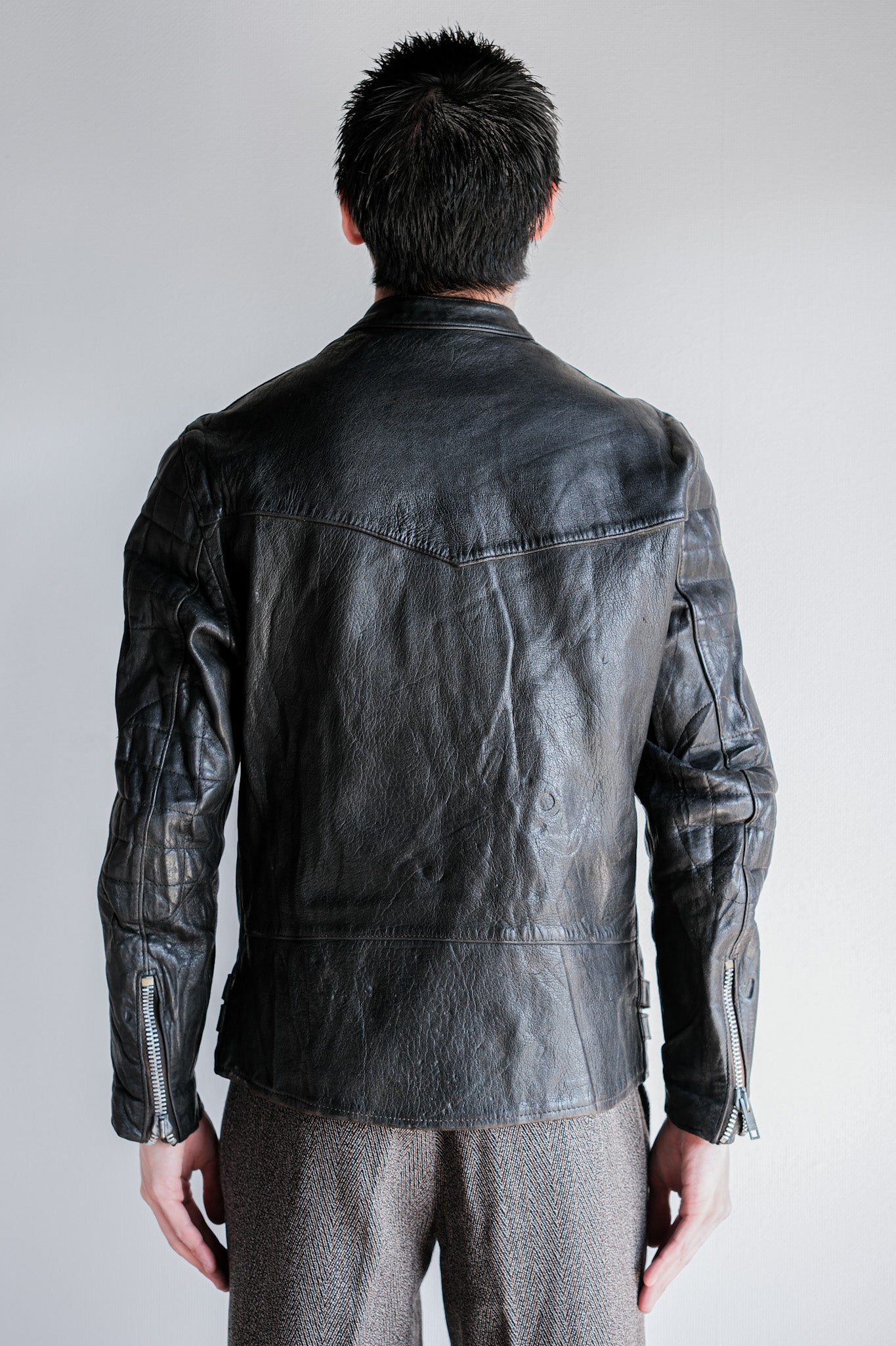 【~60's】French Vintage Leather Riders Jacket "Jacques Motard"