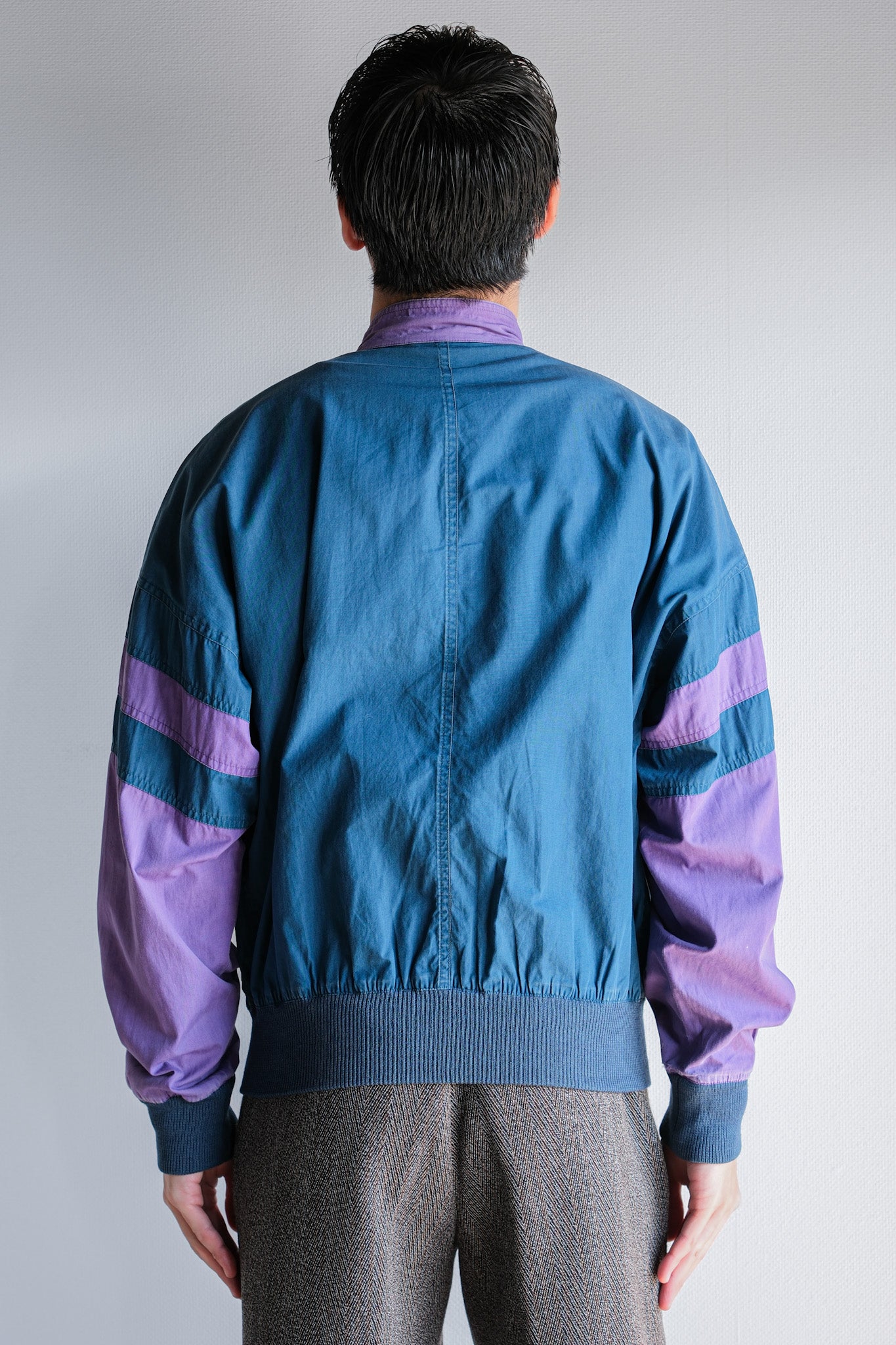 ［~80's］Old GIORGIO ARMANI 2 Tone Zip Up Cotton Blouson