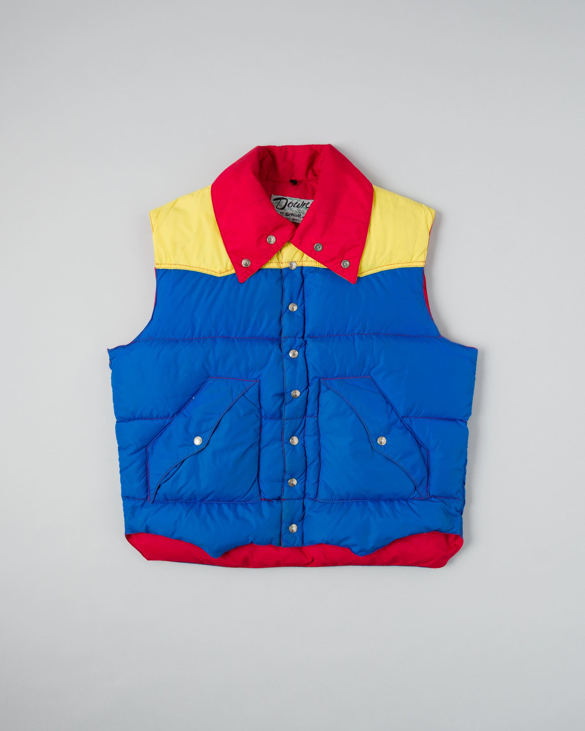 ［~90’s］Old Schott 3 Tone Puffer Down Vest Size.XL