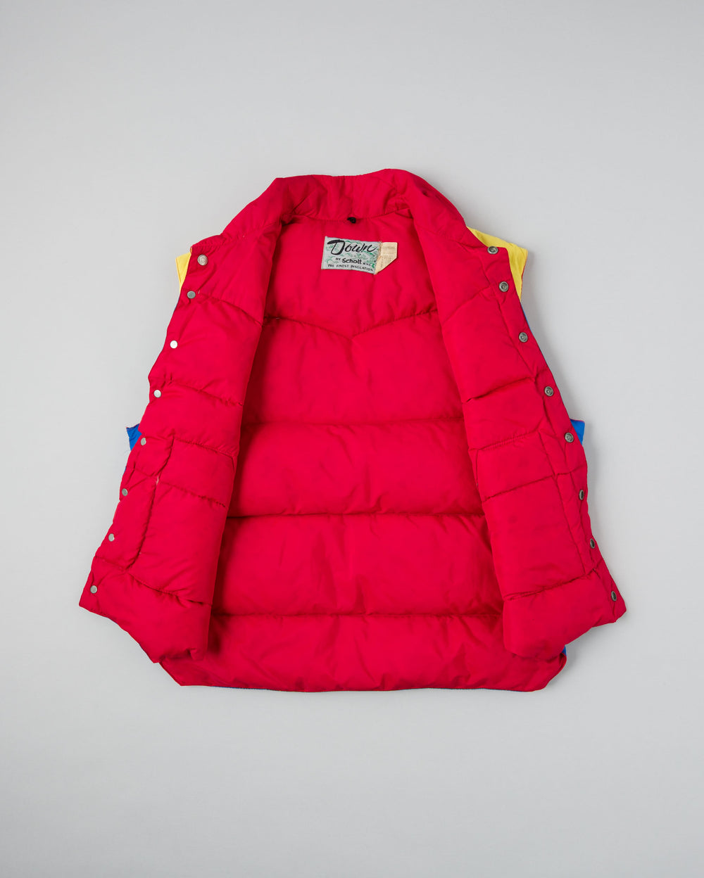 【~90’s】Old Schott 3 Tone Puffer Down Vest Size.XL