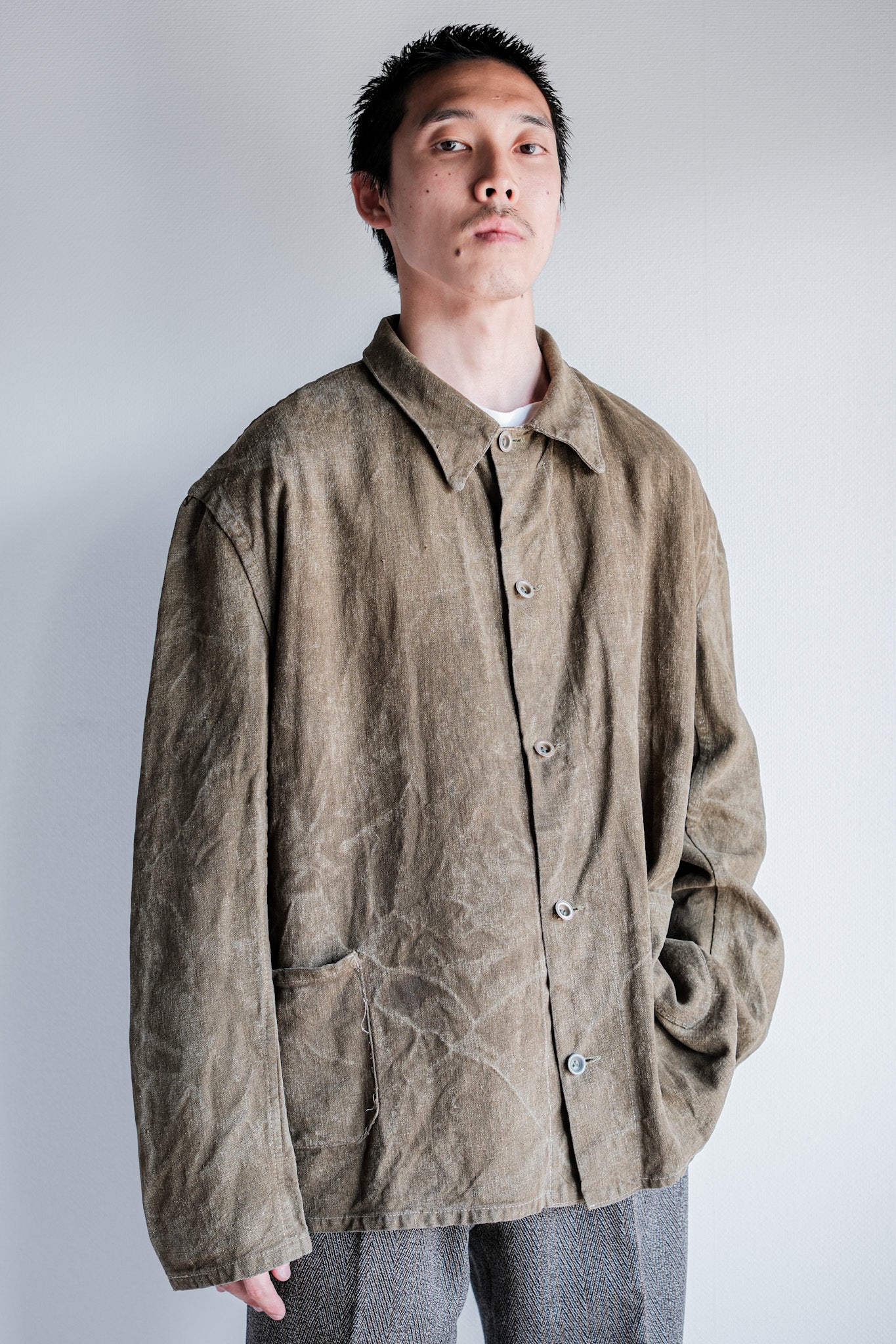 [~ 40's] WWⅡ German Army Linen Work Jacket "Wehrmacht"