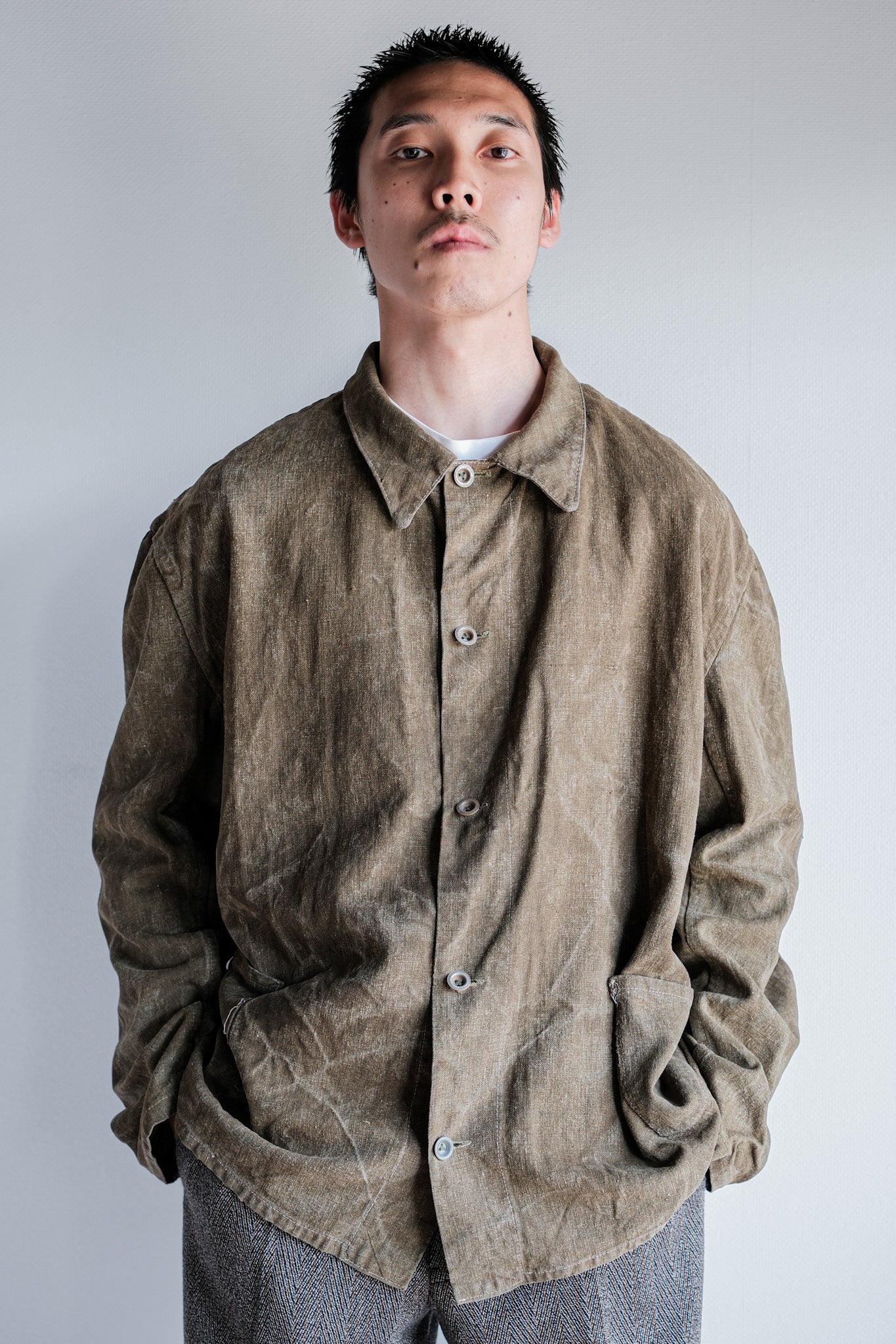 【~40's】WWⅡ German Army Linen Work Jacket "Wehrmacht"