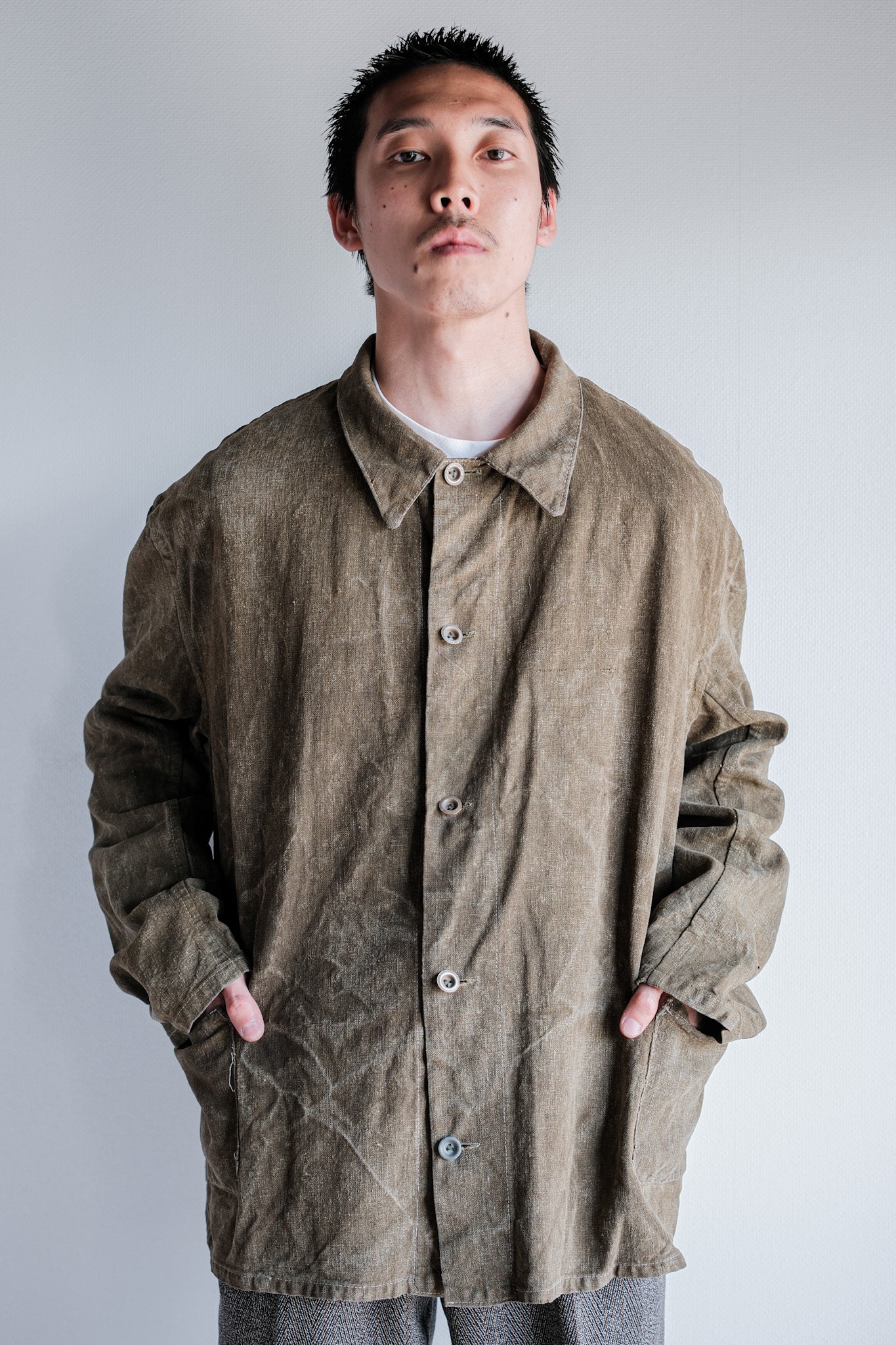 [~ 40's] WWⅡ German Army Linen Work Jacket "Wehrmacht"