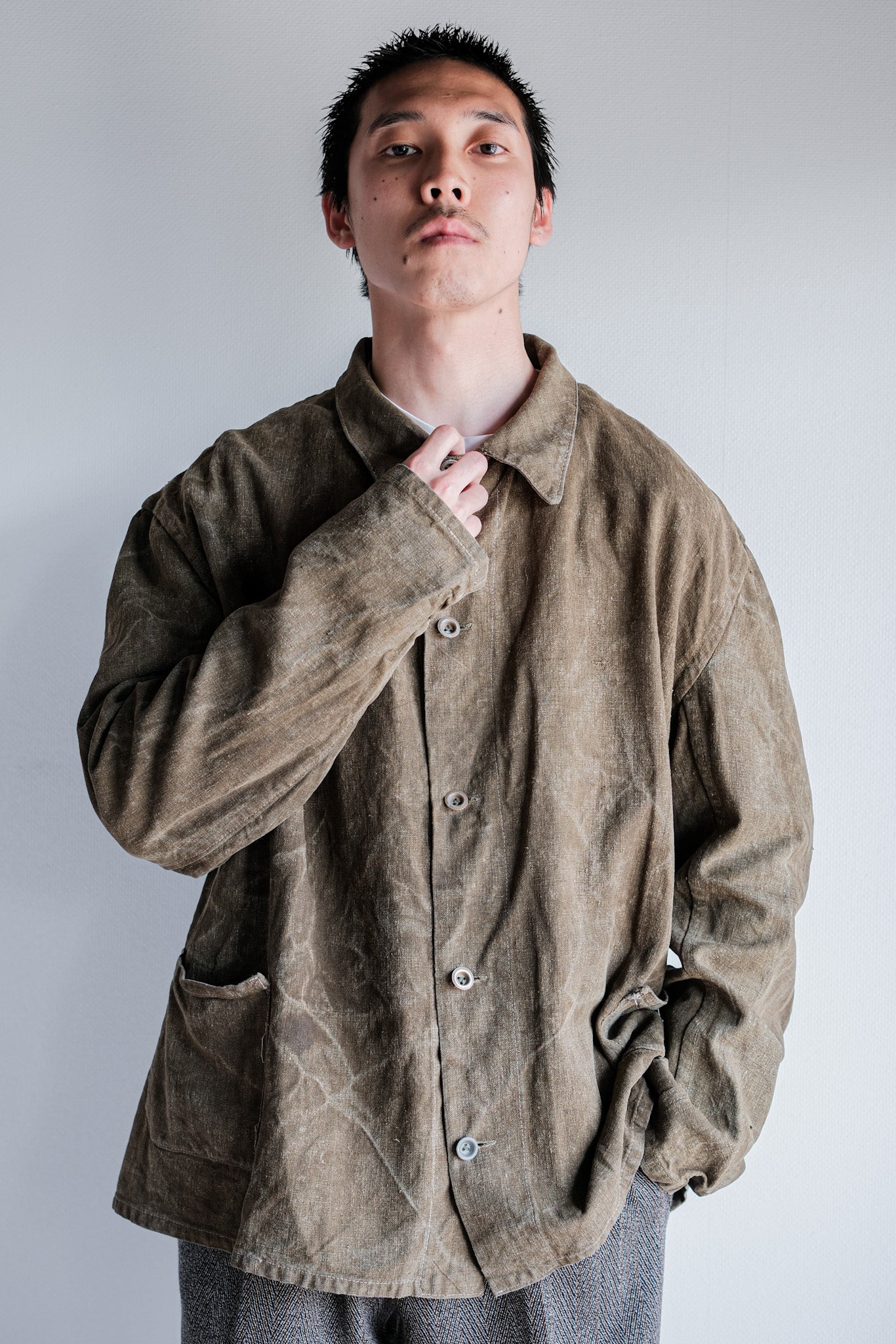 【~40's】WWⅡ German Army Linen Work Jacket "Wehrmacht"