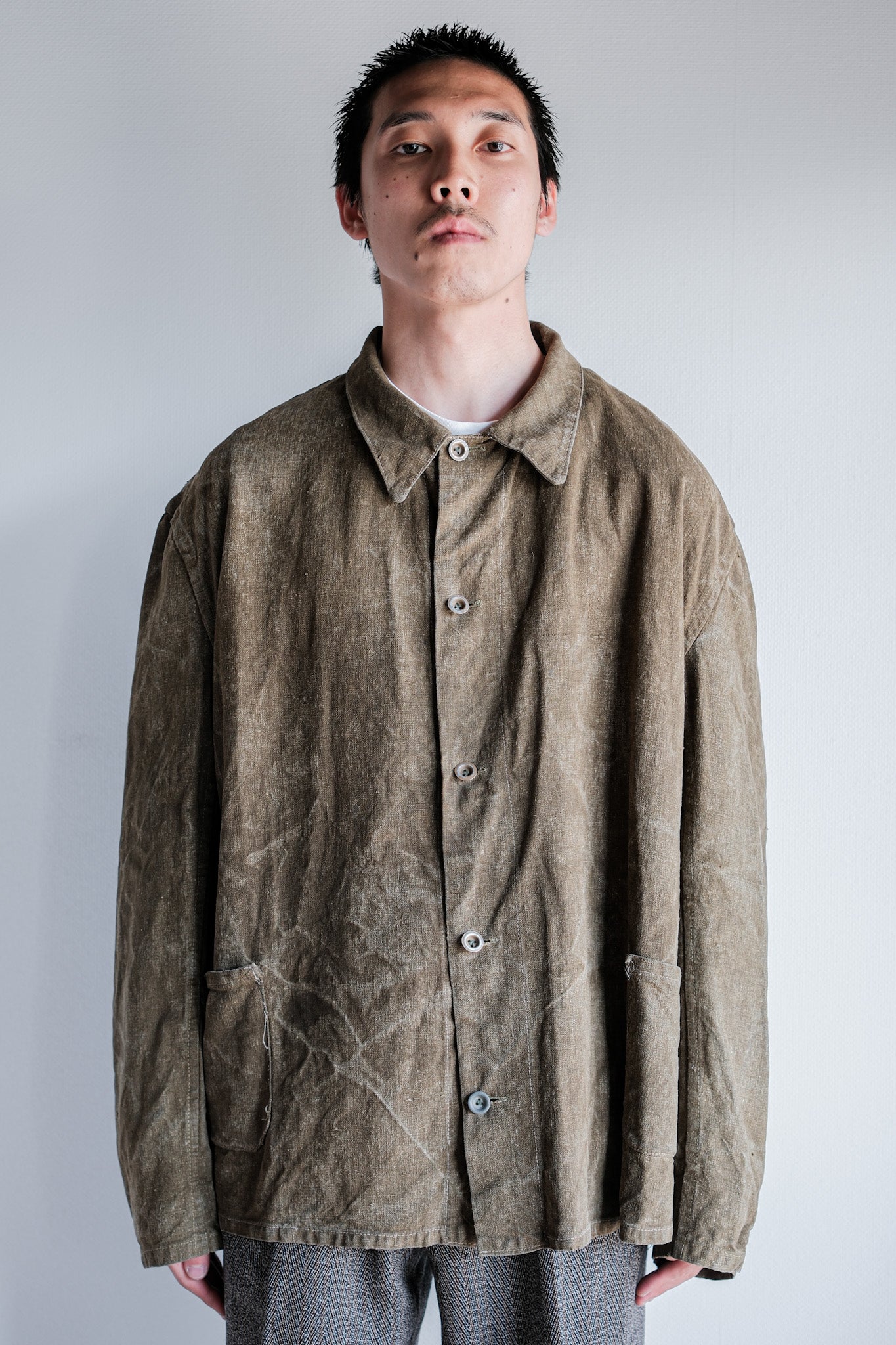 【~40's】WWⅡ German Army Linen Work Jacket "Wehrmacht"