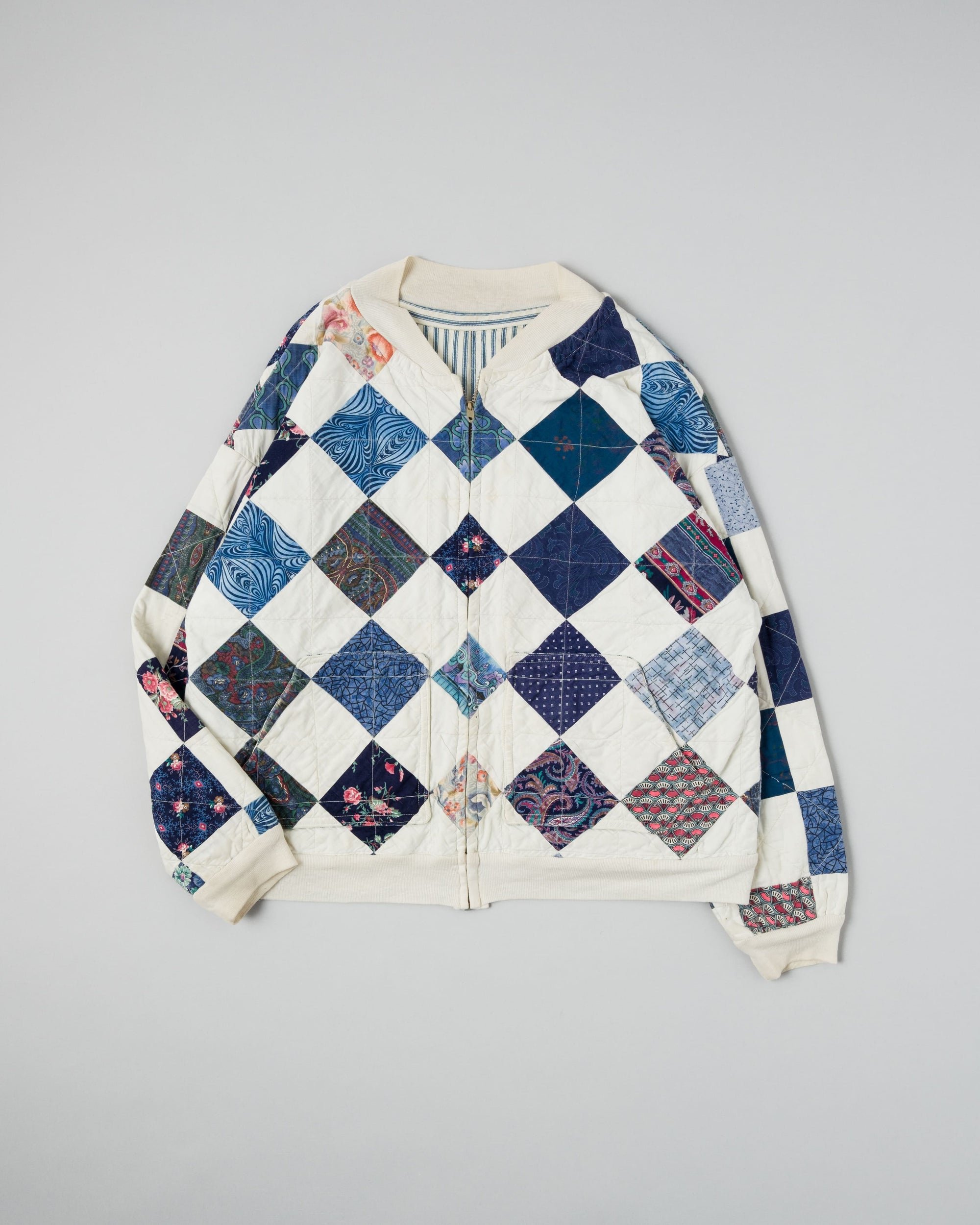 ［~70’s］Europe Vintage Various Patterned Patchwork Blouson "Handmade"