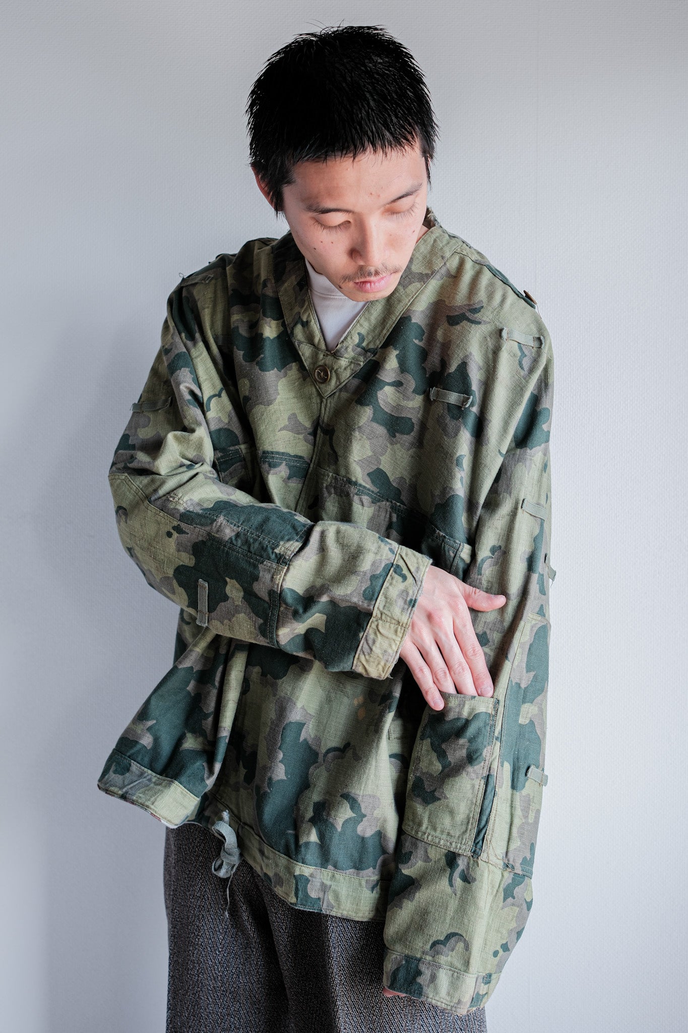 [~ 50's] Czechoslovakian Army Clouds Camouflage Reversible Smock