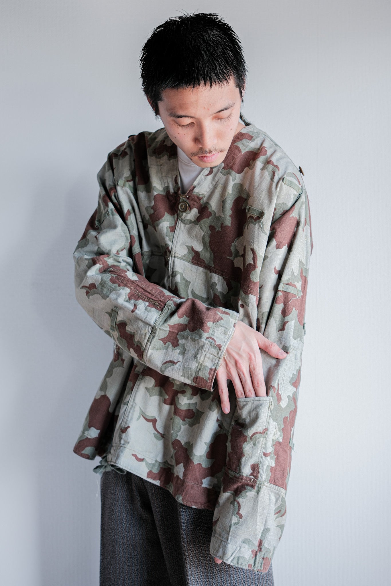 【~50's】Czechoslovakian Army Clouds Camouflage Reversible Smock