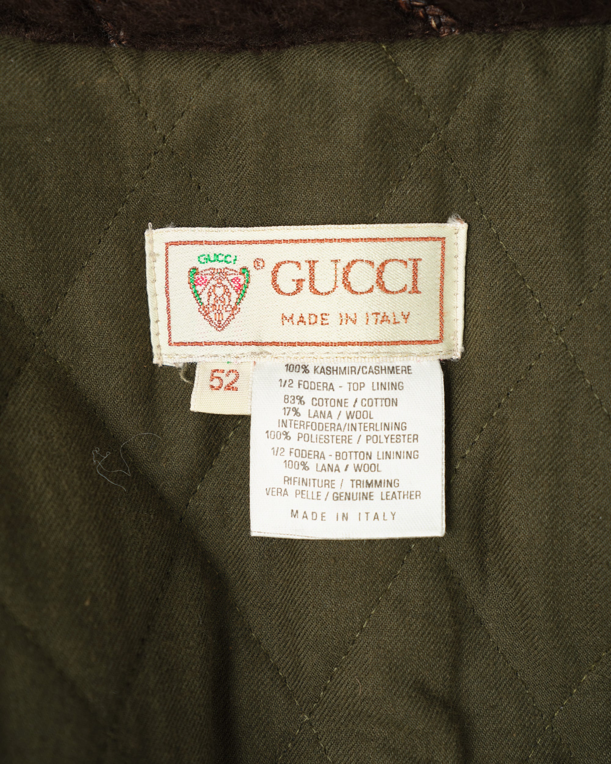【~80’s】Old GUCCI Fur Collar Cashmere Jacket Size.52