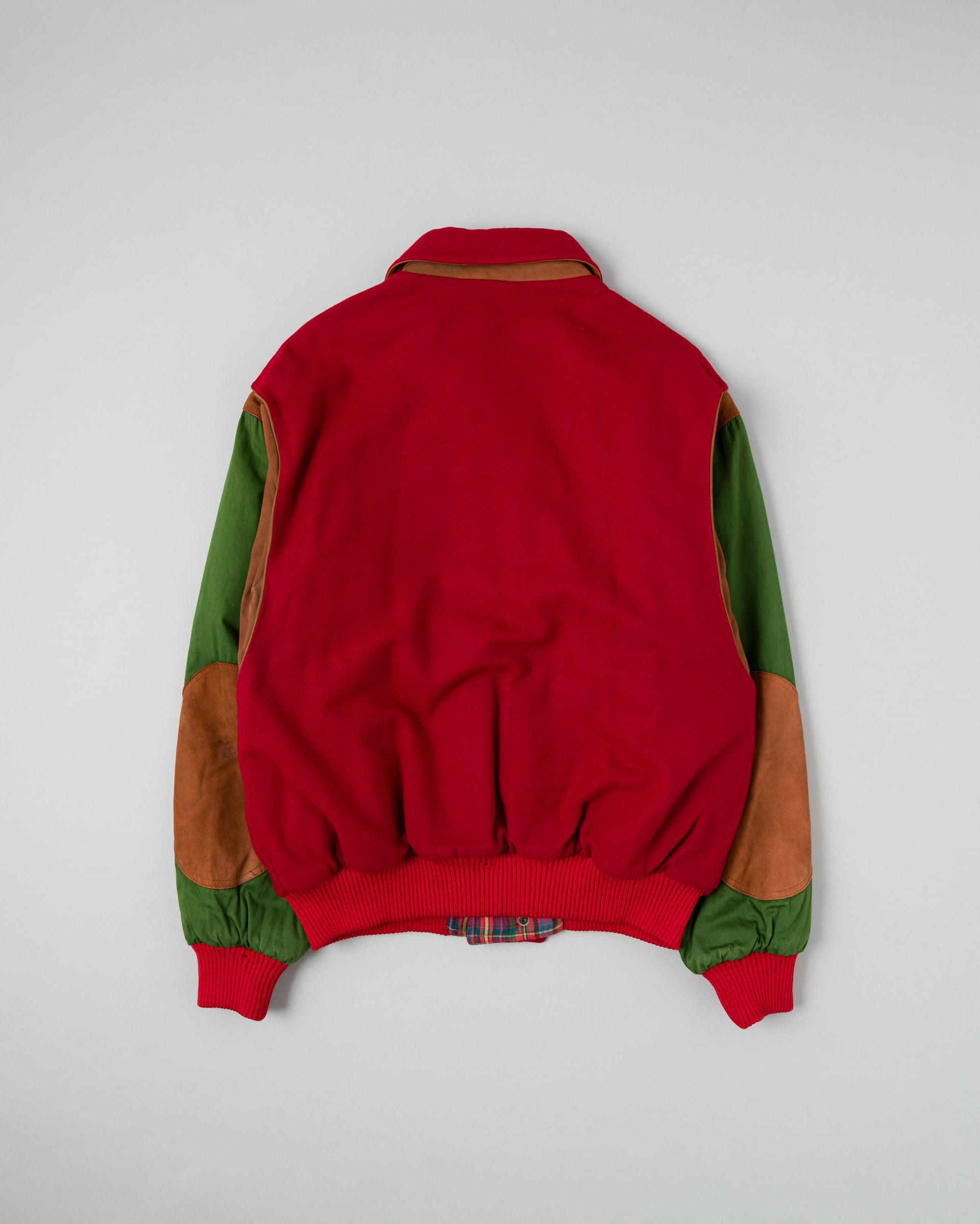 【~80’s】Vintage Façonnable Mixed Wool Crazy Pattern Blouson With Chin Strap Size.L