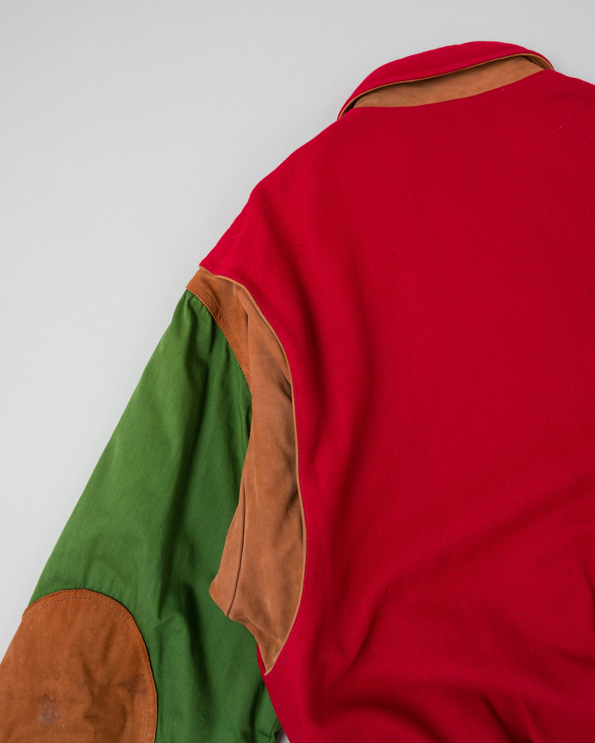 【~80’s】Vintage Façonnable Mixed Wool Crazy Pattern Blouson With Chin Strap Size.L