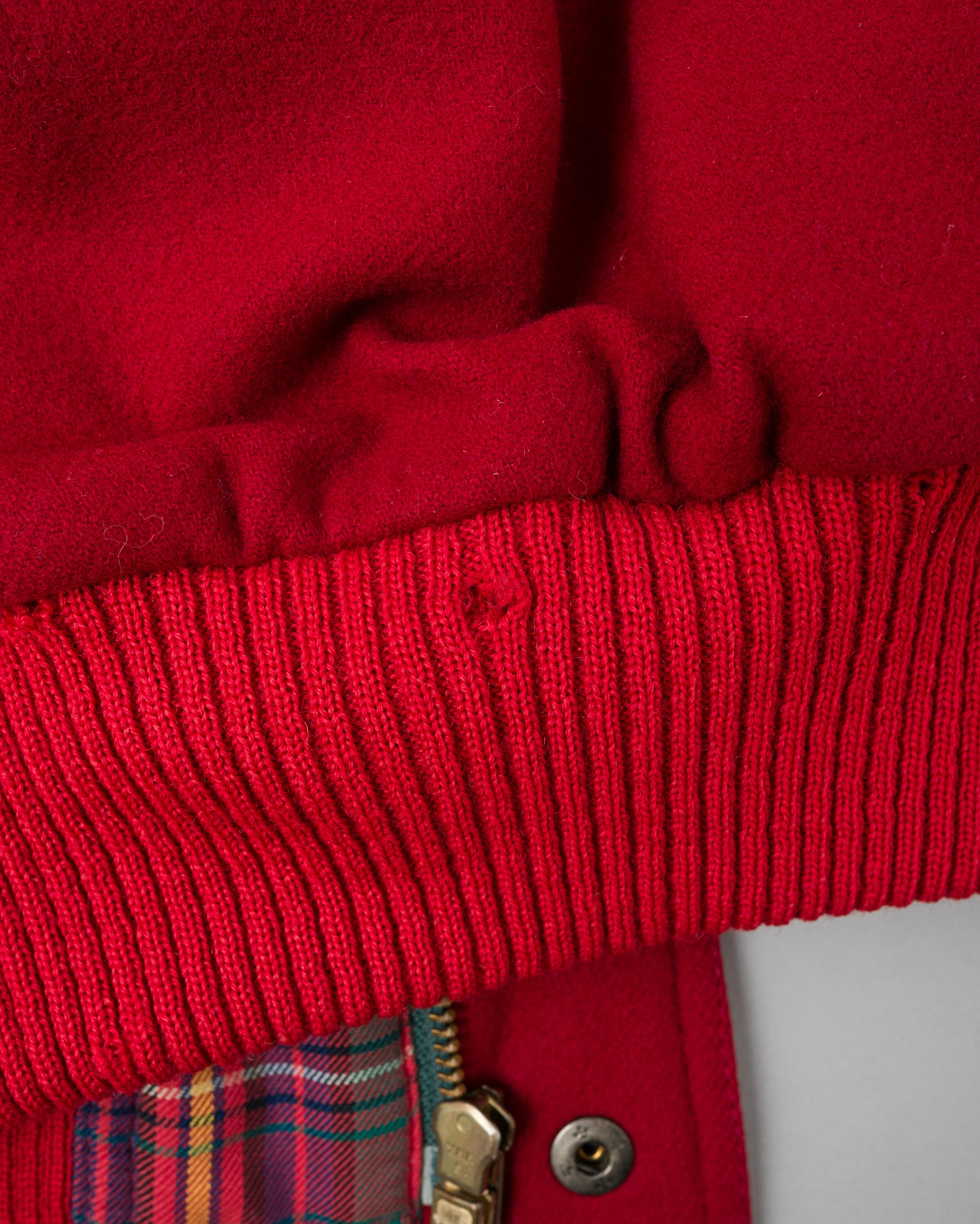 【~80’s】Vintage Façonnable Mixed Wool Crazy Pattern Blouson With Chin Strap Size.L