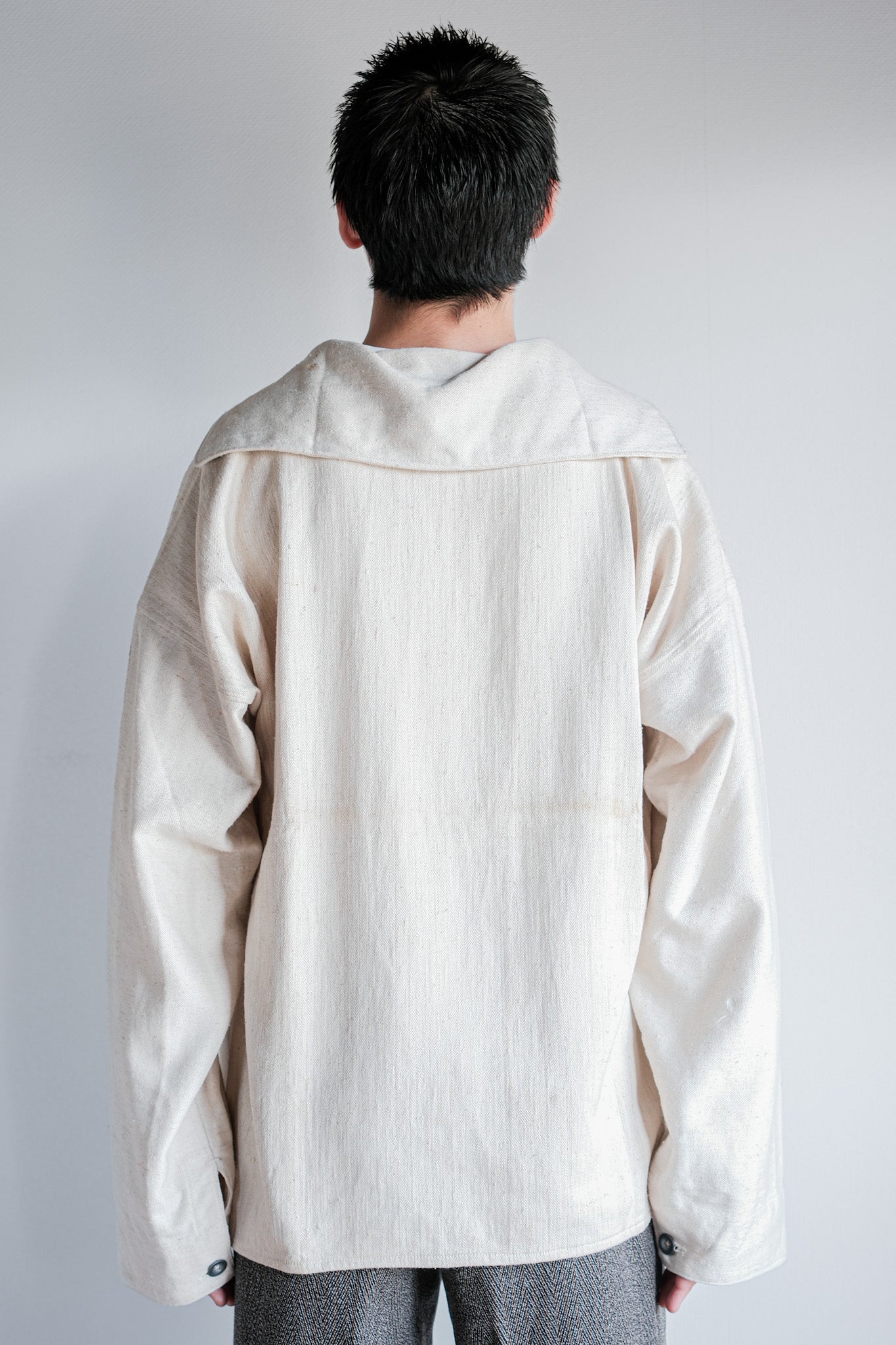 ［~40's］WWⅡ German Navy Drillich HBT Linen Sailor Smock Size.3 "Kriegsmarine" "Dead Stock"