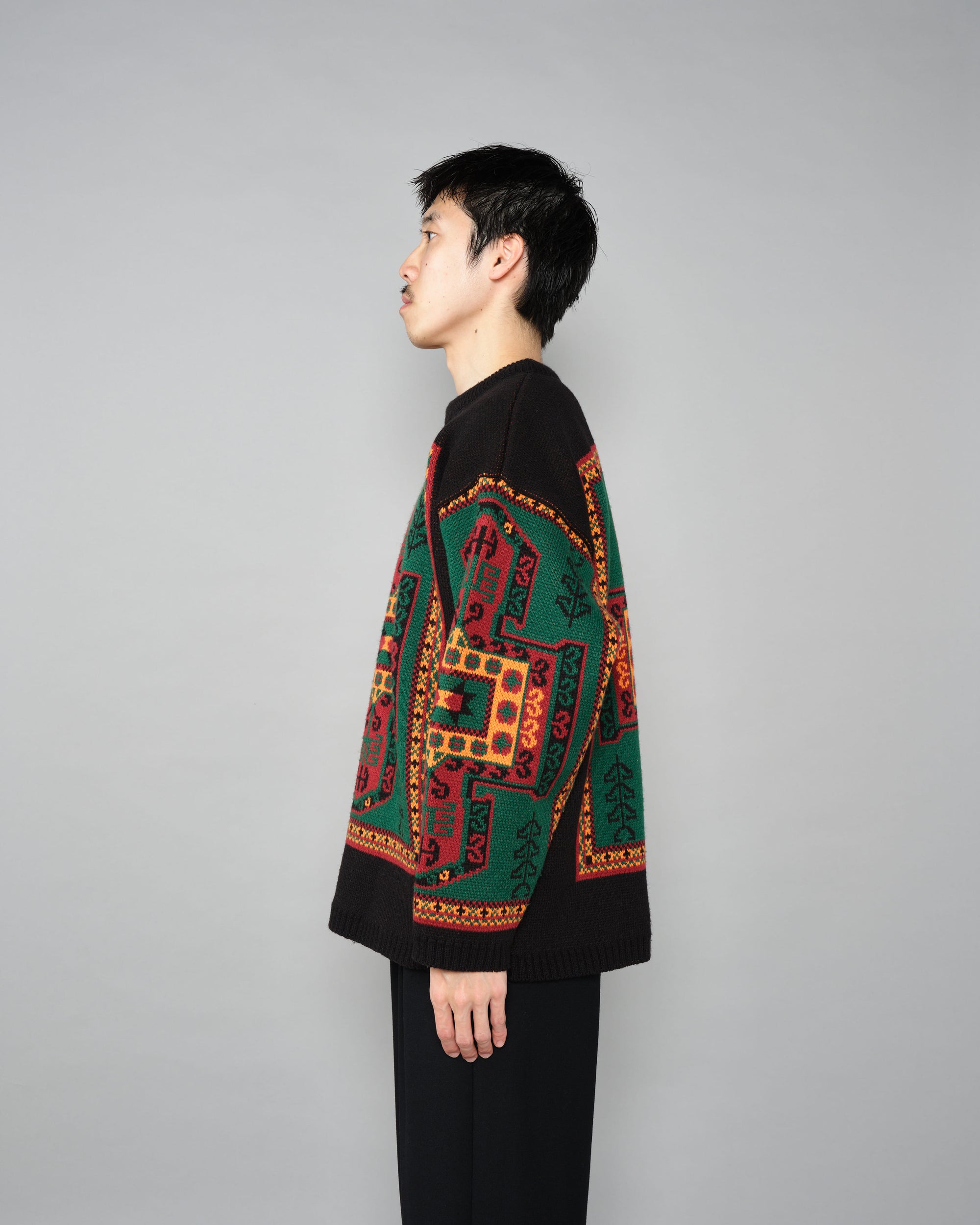［~70's］French Vintage Wool Acrylic Patterned Sweater