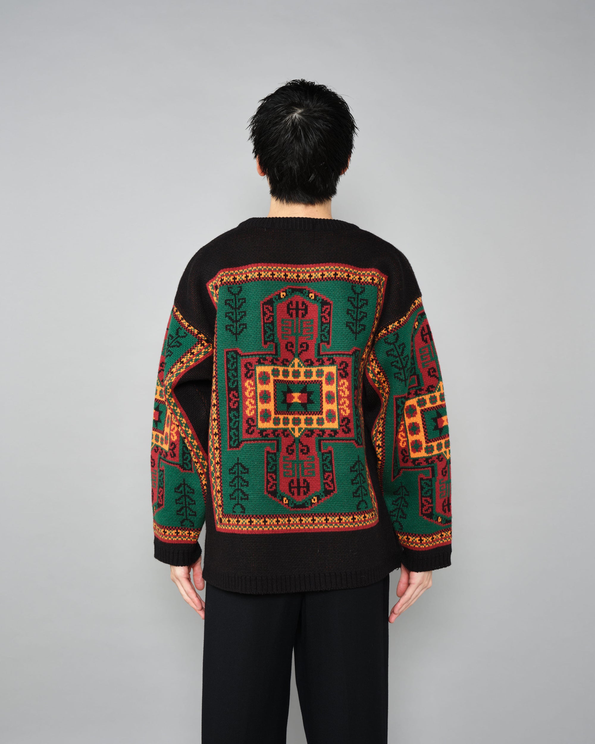 ［~70's］French Vintage Wool Acrylic Patterned Sweater