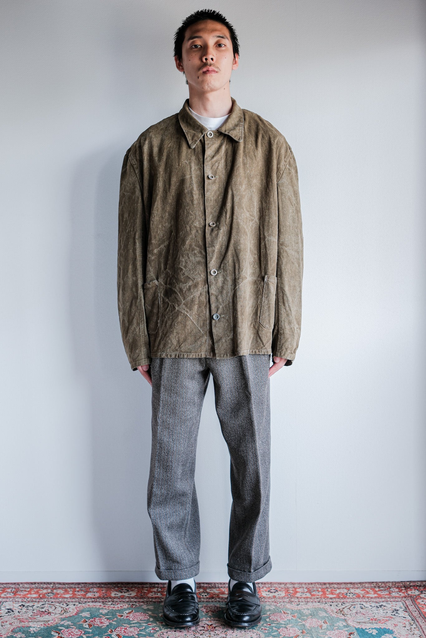 【~40's】WWⅡ German Army Linen Work Jacket "Wehrmacht"