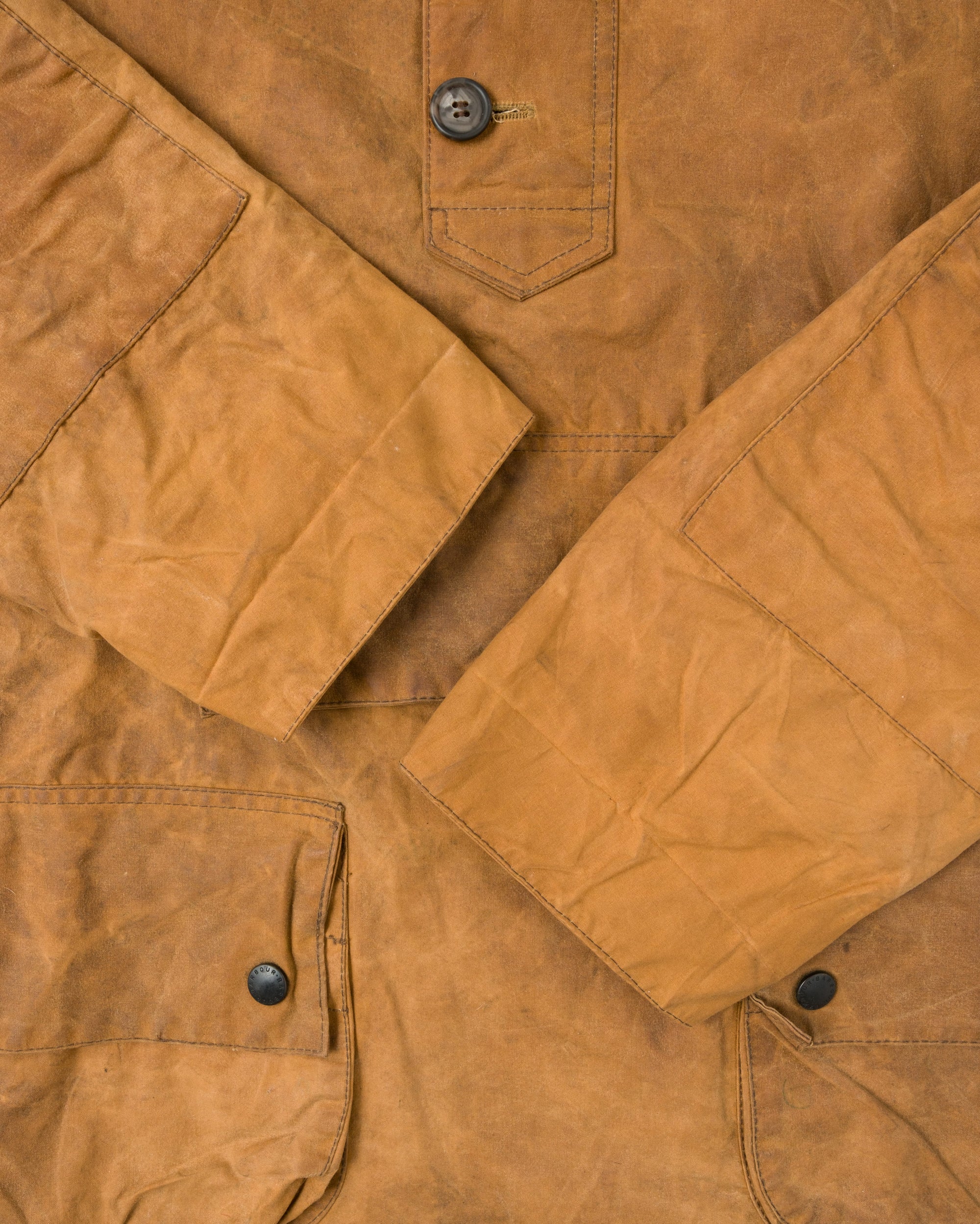 ［~90’s］Vintage Barbour Waxed Cotton Smock Jacket "LONGSHOREMAN" 3 Crest