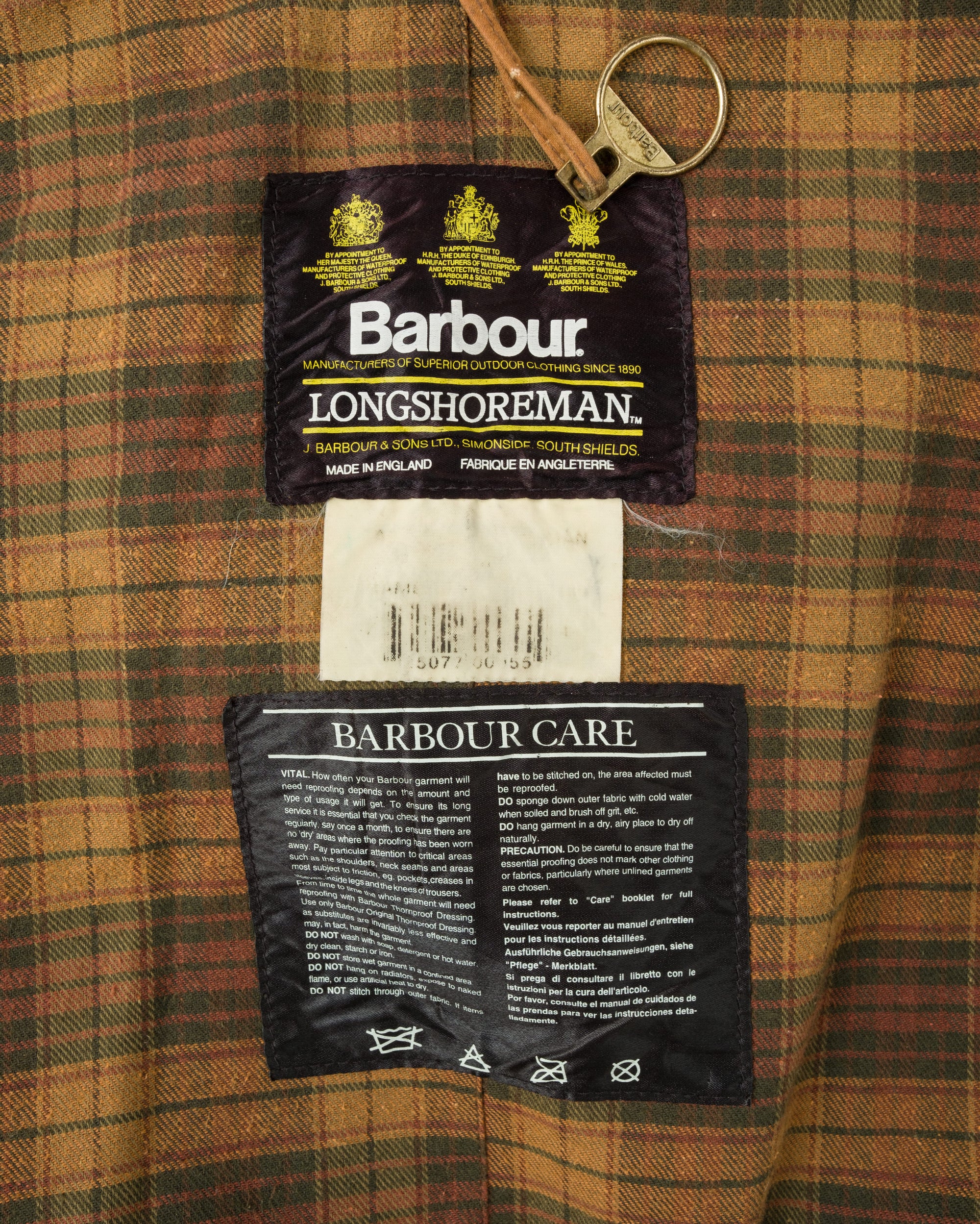 ［~90’s］Vintage Barbour Waxed Cotton Smock Jacket "LONGSHOREMAN" 3 Crest
