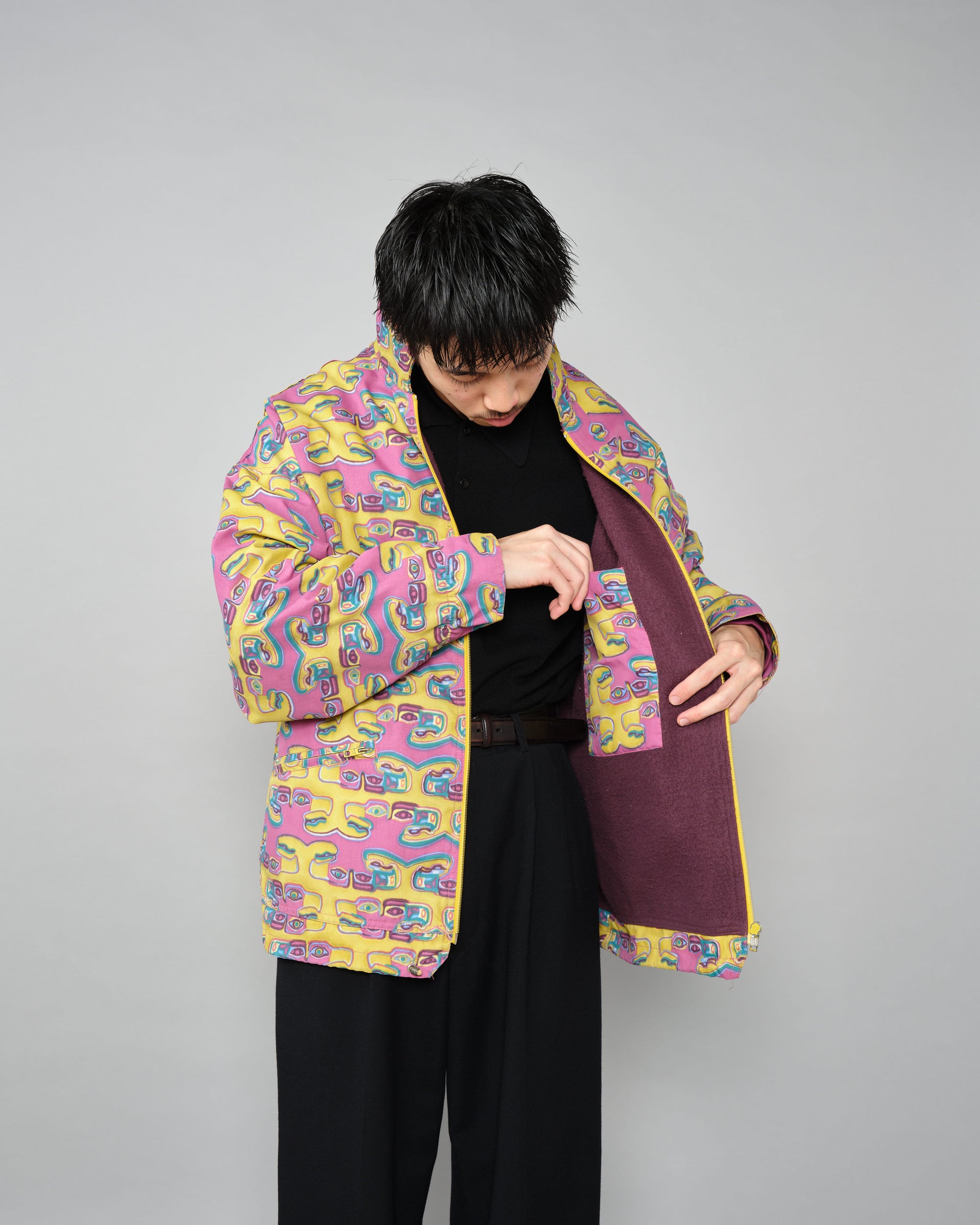 ［~90’s］Old OXBOW Polyamide Patterned Wind Coat Size.S