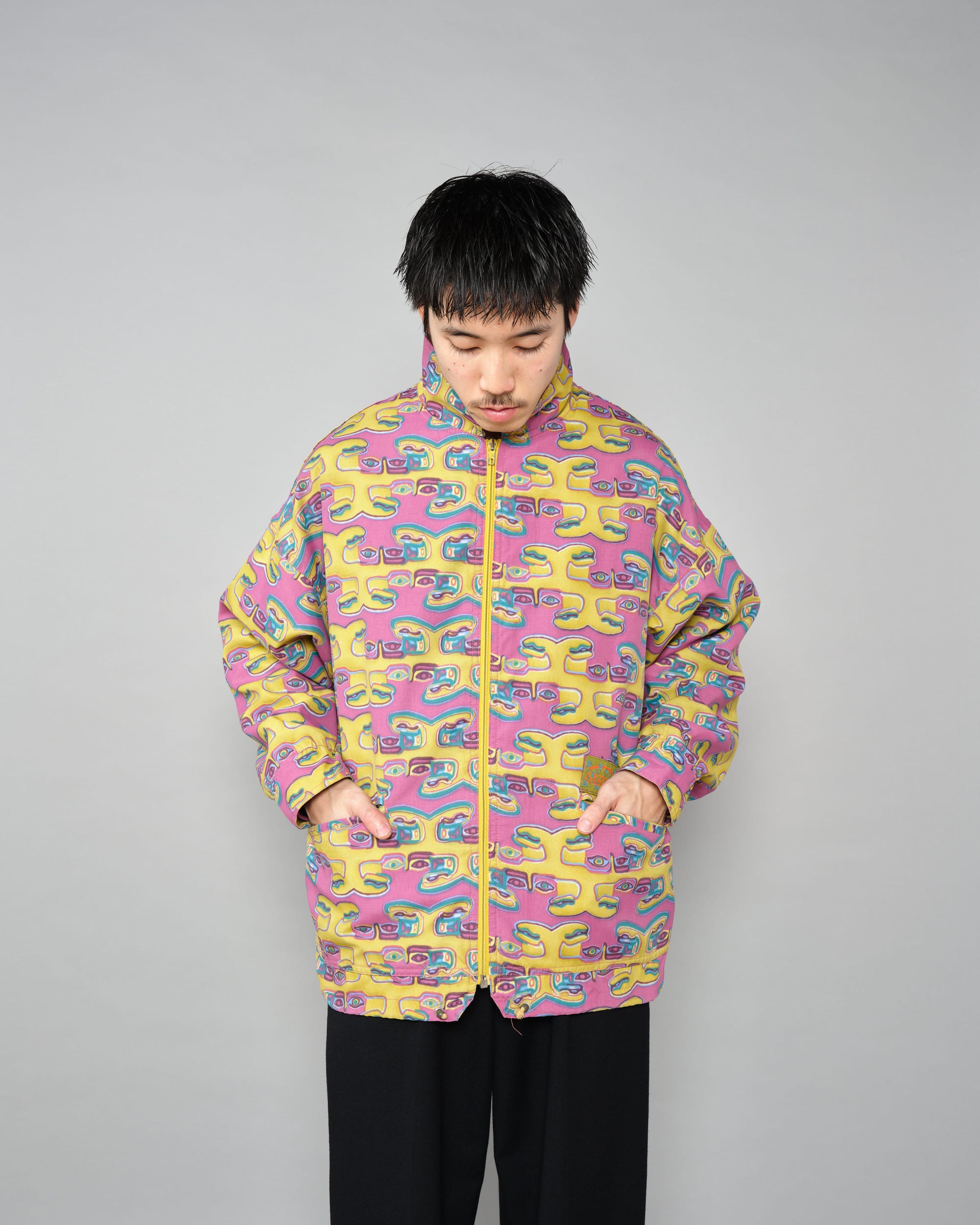 ［~90’s］Old OXBOW Polyamide Patterned Wind Coat Size.S