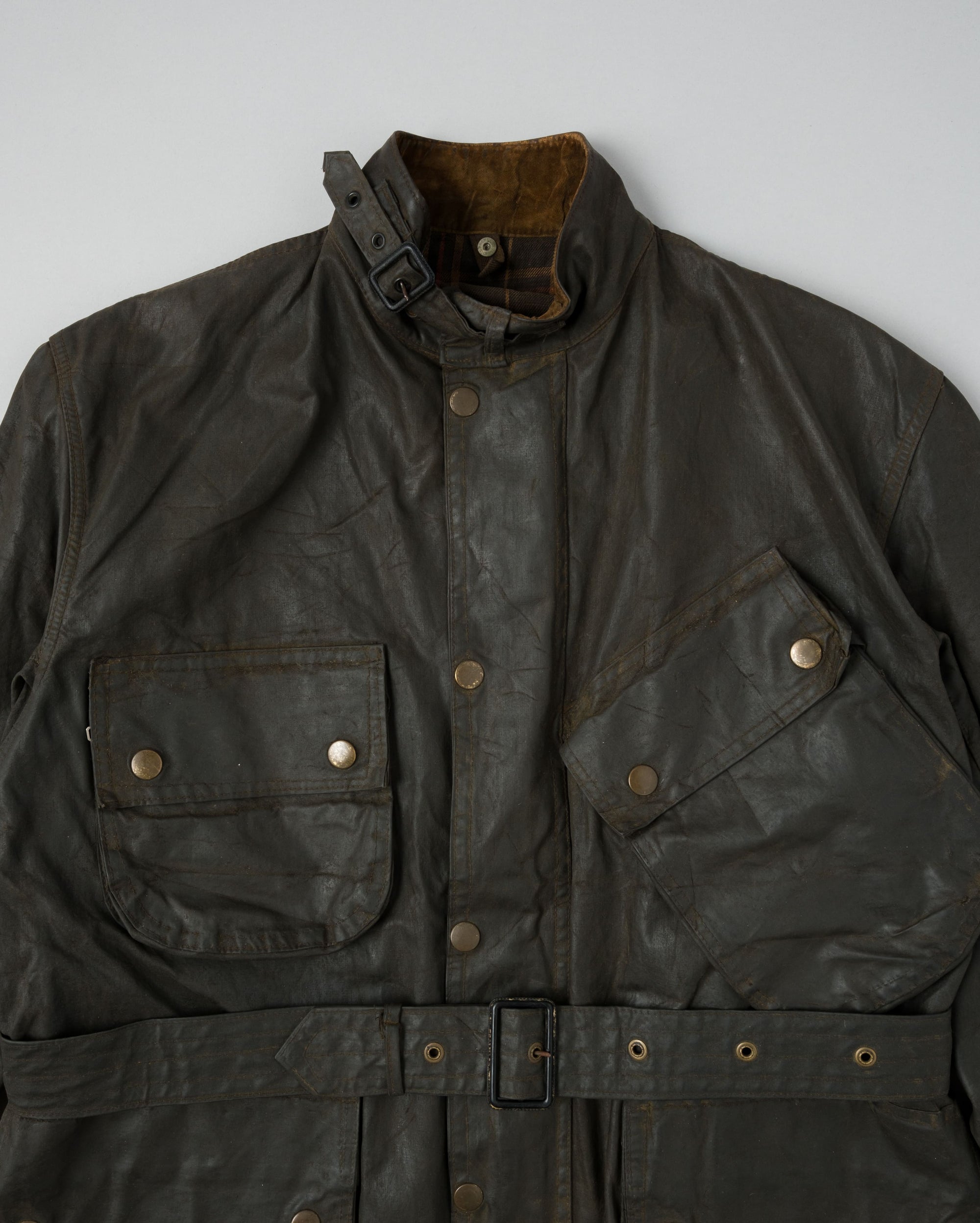 【~60's】Vintage Barbour Waxed Cotton Jacket "INTERNATIONAL SUIT" White Label Size.44
