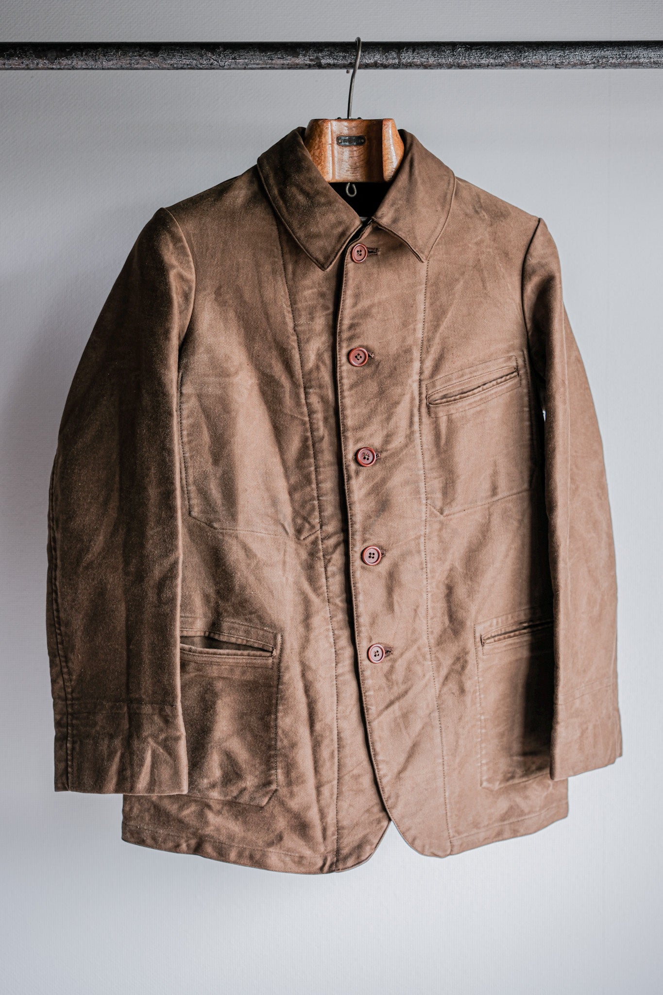 ［~30's］French Vintage Brown Moleskin Work Jacket