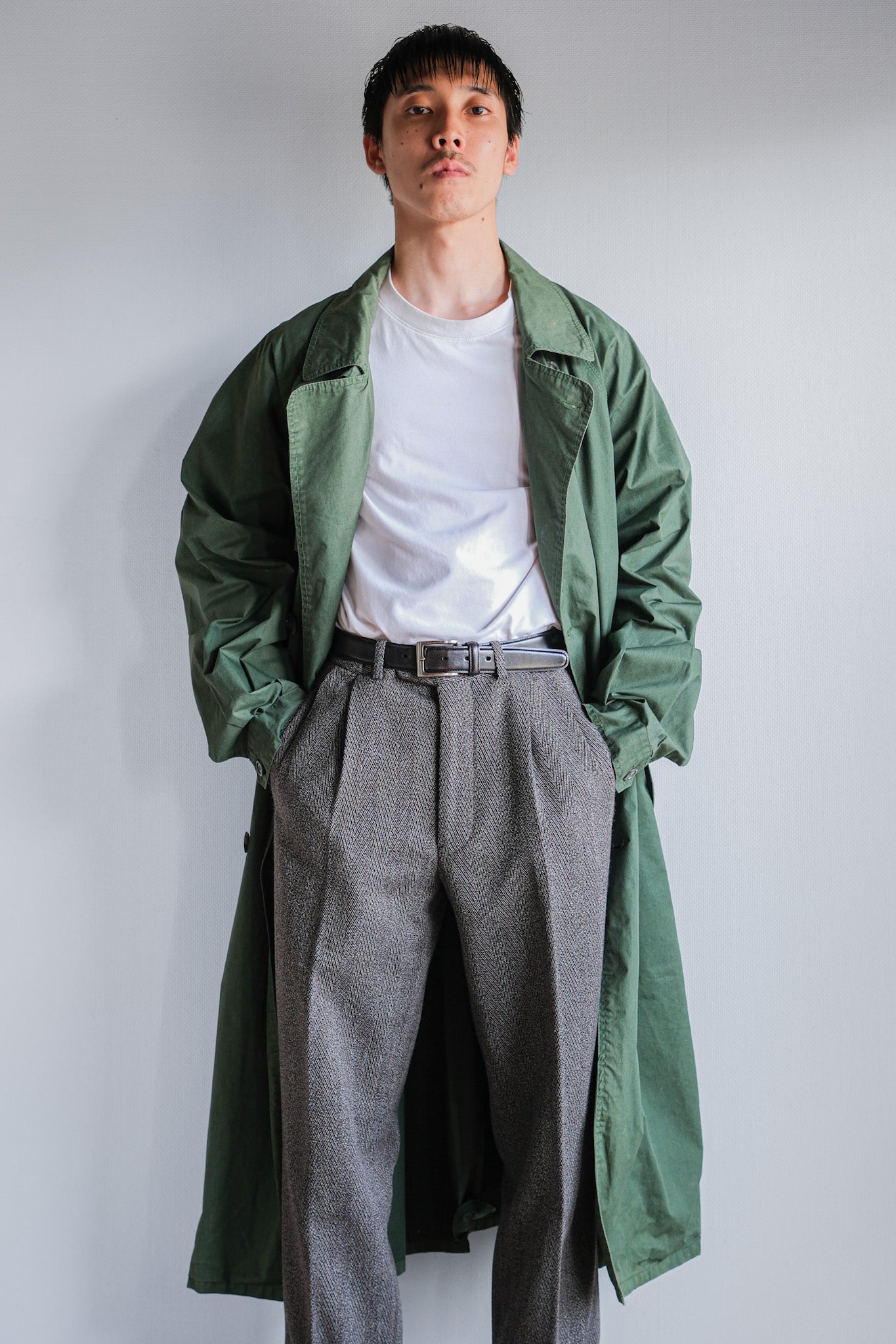 ［~90's］Old ARNYS PARIS Raglan Sleeve Trench Coat Size.52