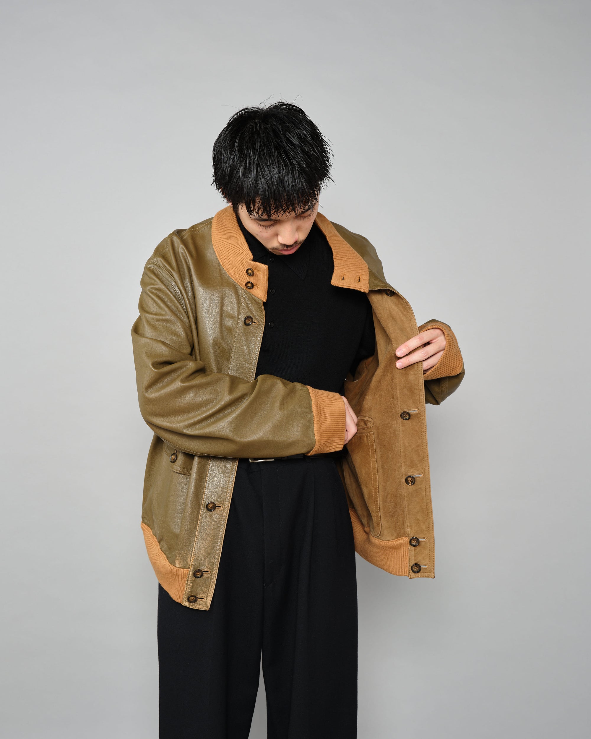 【~90's】Old ARNYS PARIS Valstarino Type Reversible Leather Blouson Size.52