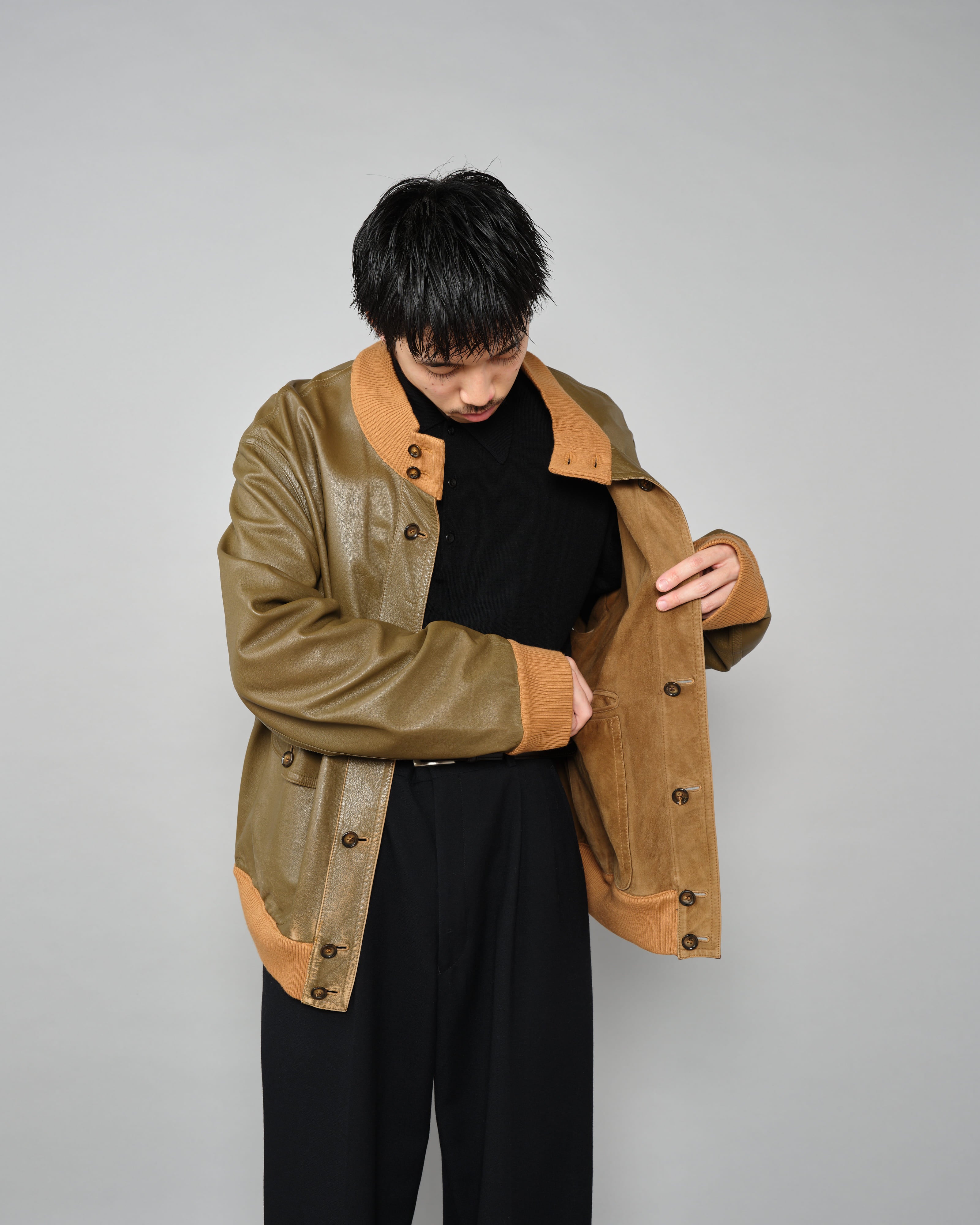 【~90's】Old ARNYS PARIS Valstarino Type Reversible Leather Blouson Size.52