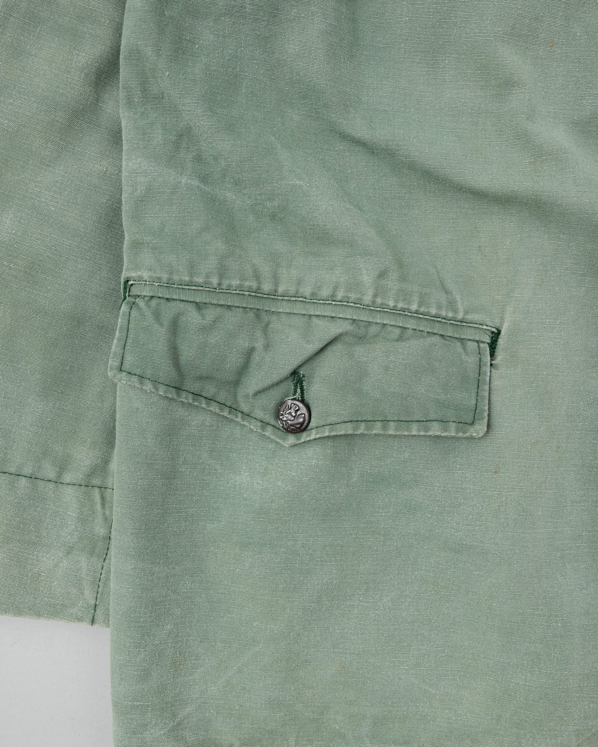 ［~50's］French Vintage Green Cotton Canvas Hunting Jacket With Chin Strap