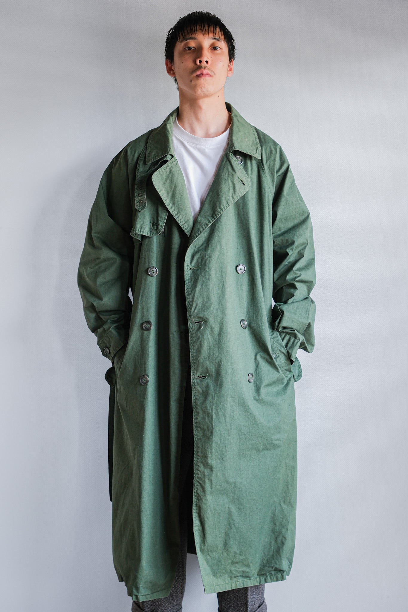 ［~90's］Old ARNYS PARIS Raglan Sleeve Trench Coat Size.52