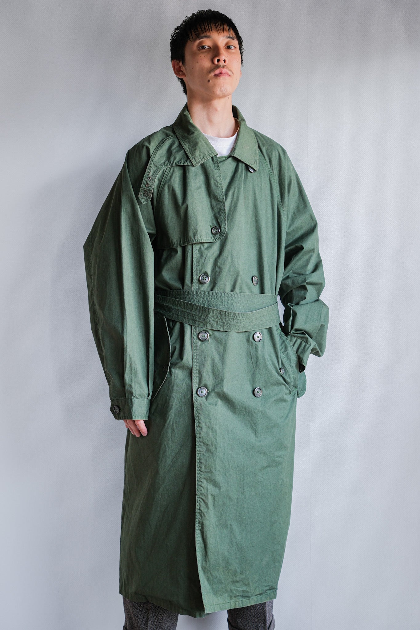 ［~90's］Old ARNYS PARIS Raglan Sleeve Trench Coat Size.52