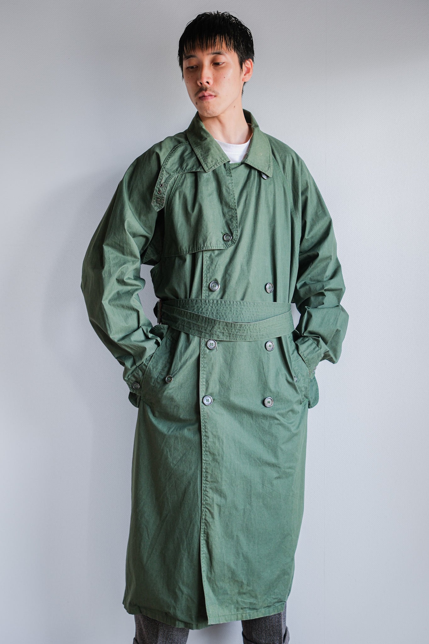 ［~90's］Old ARNYS PARIS Raglan Sleeve Trench Coat Size.52