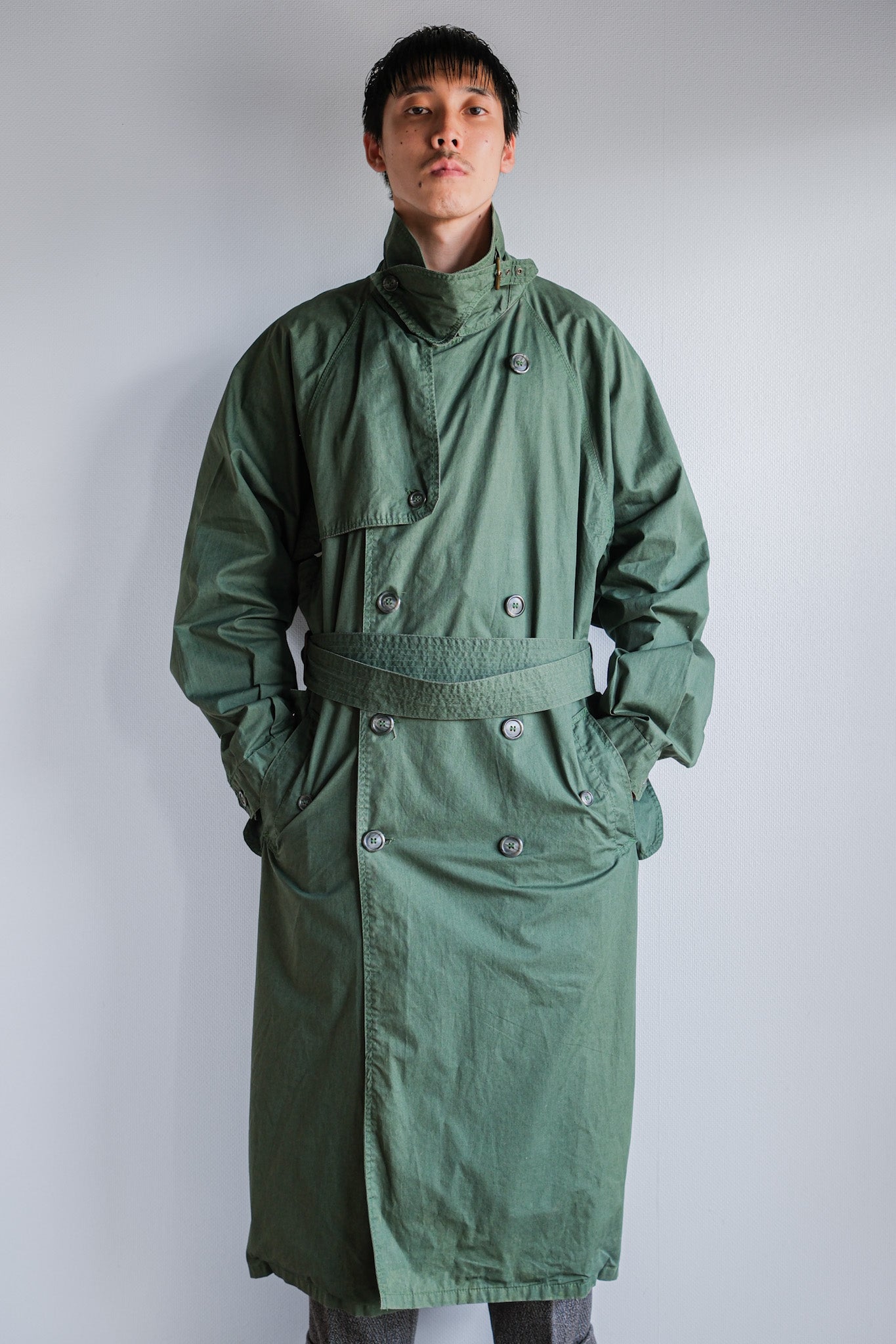 ［~90's］Old ARNYS PARIS Raglan Sleeve Trench Coat Size.52