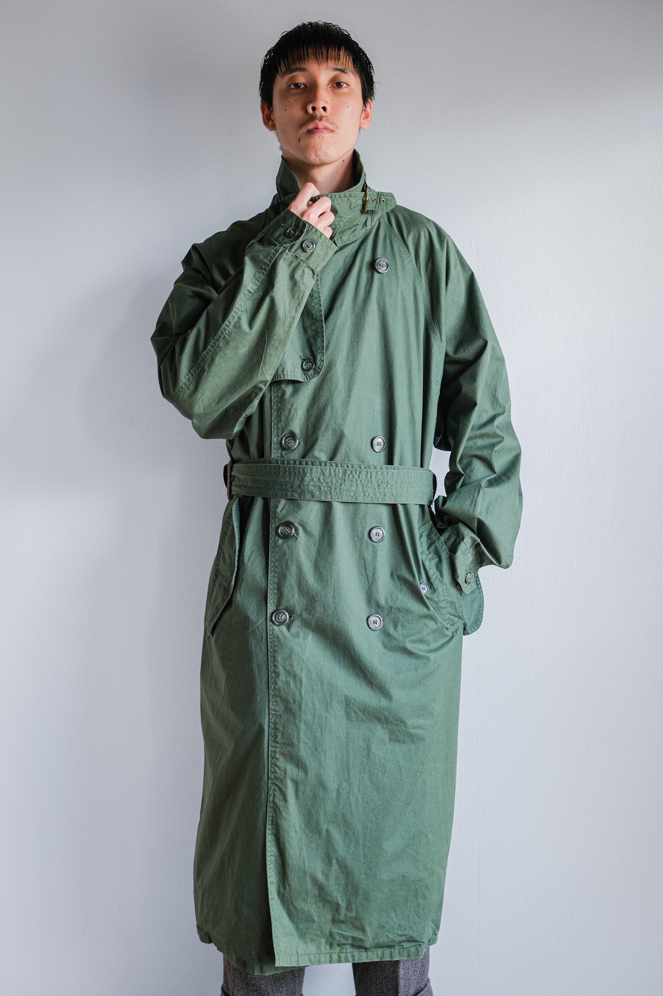 ［~90's］Old ARNYS PARIS Raglan Sleeve Trench Coat Size.52