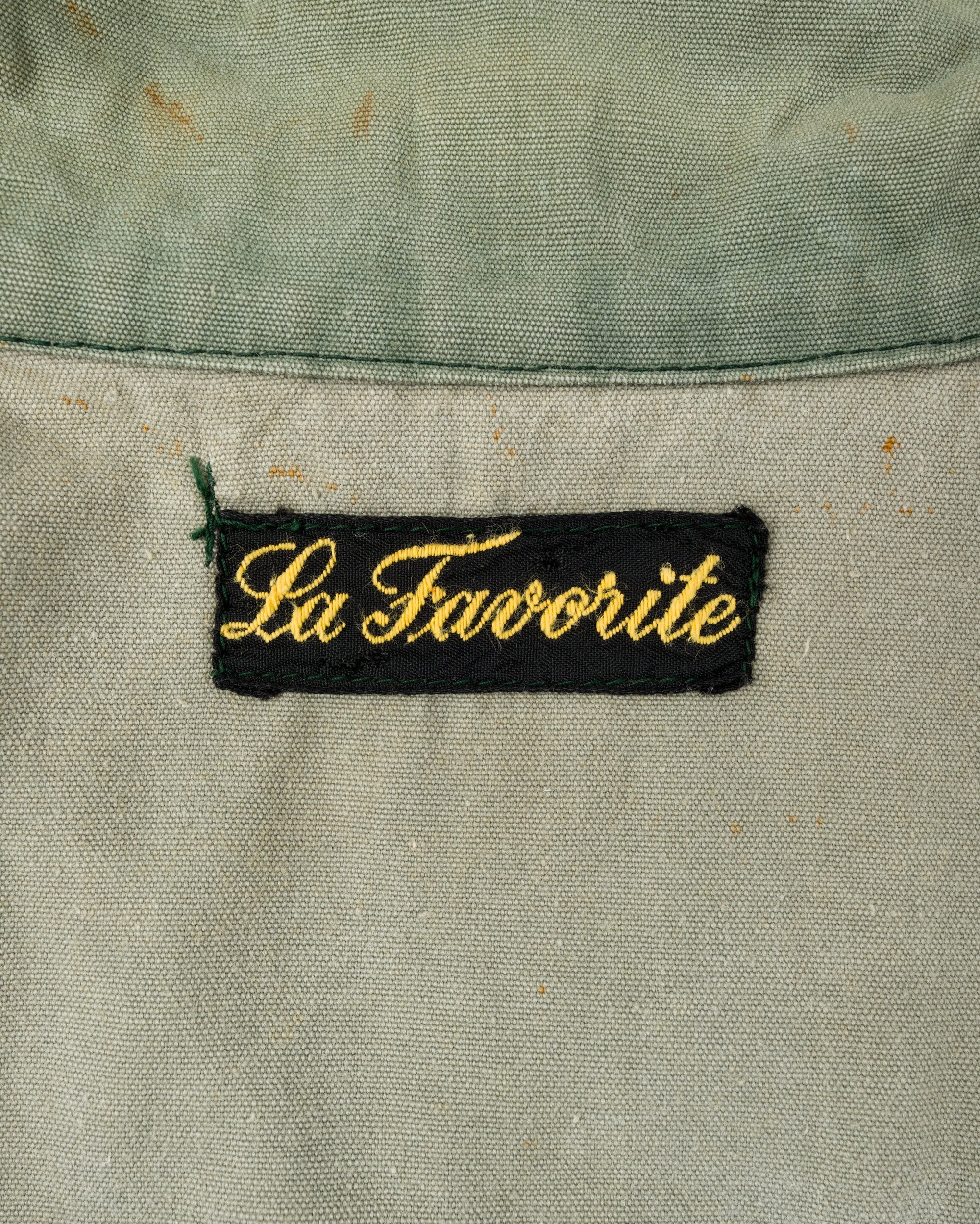 ［~50's］French Vintage Green Cotton Canvas Hunting Jacket With Chin Strap