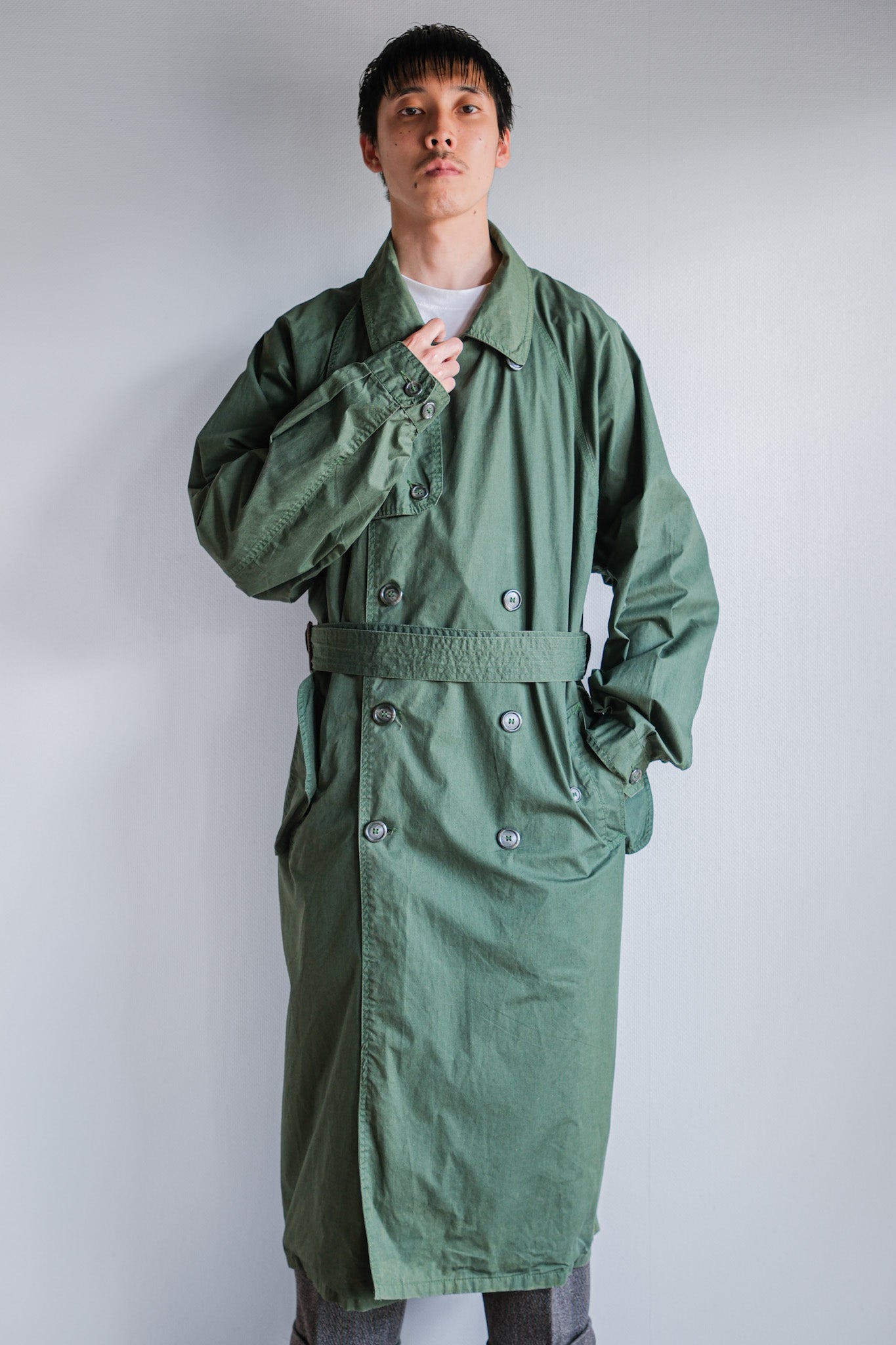 ［~90's］Old ARNYS PARIS Raglan Sleeve Trench Coat Size.52