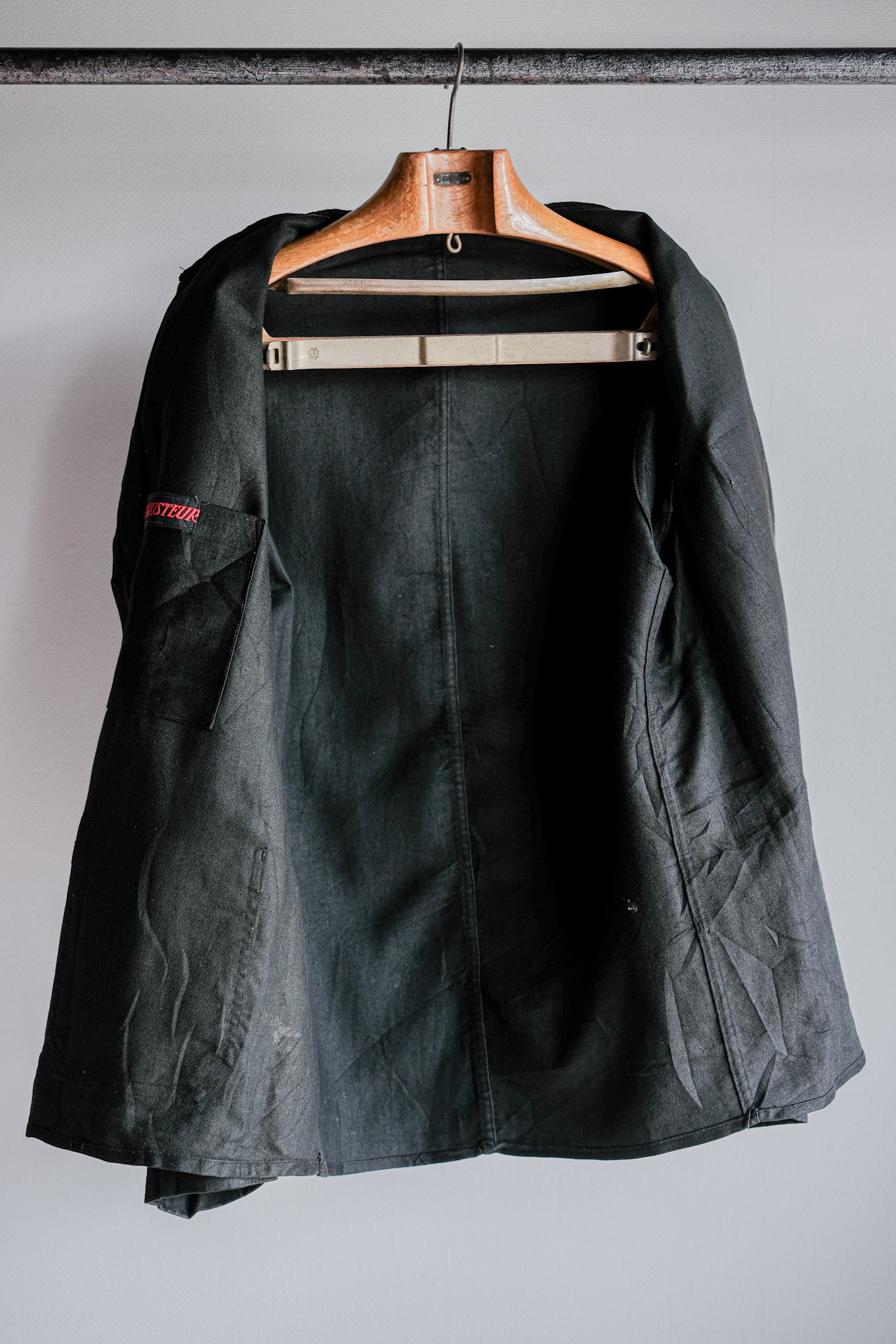 【~40's】French Vintage Black Light Moleskin Work Jacket