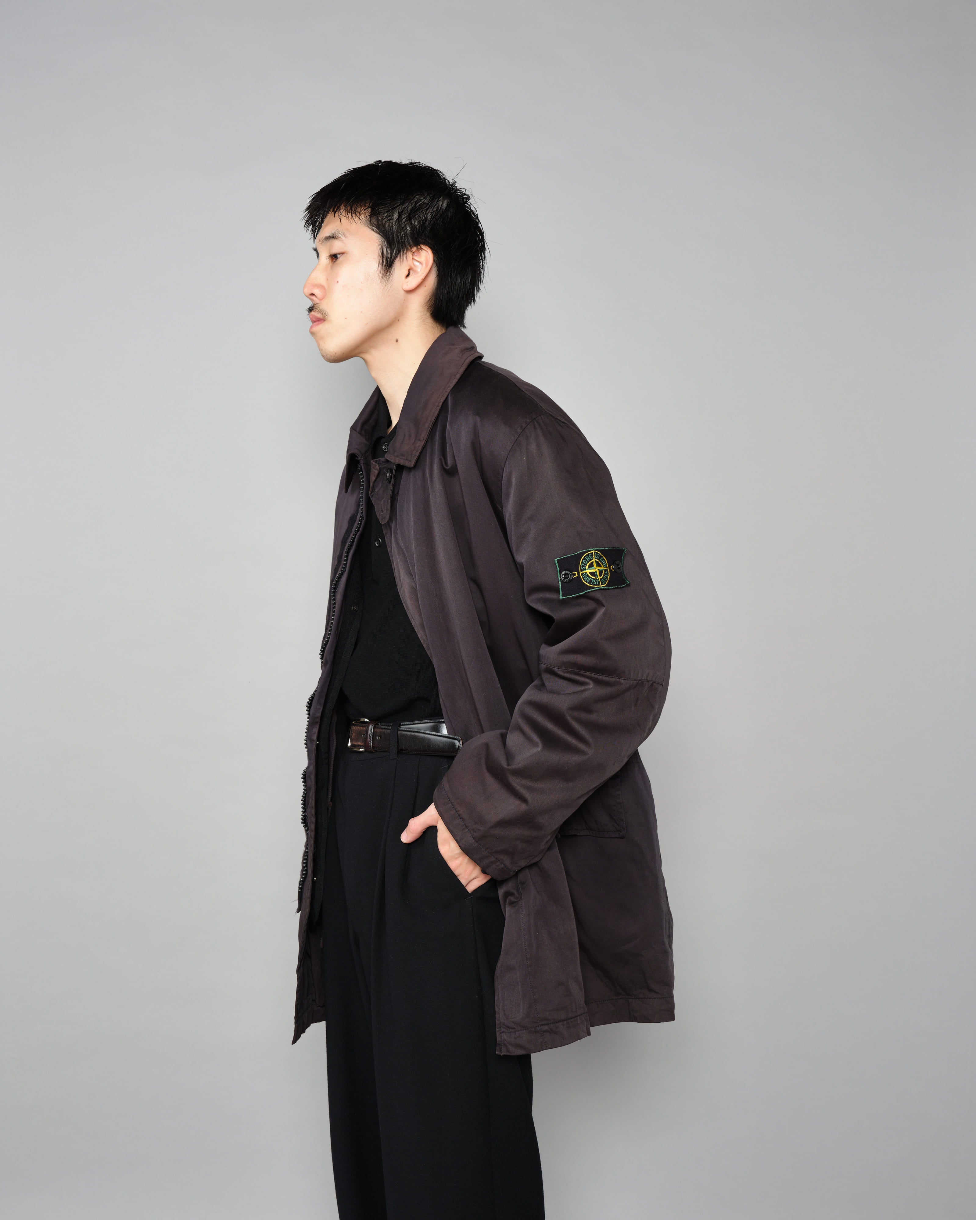 【97AW】Old STONE ISLAND Garment Dyed Cotton Jacket With Liner Size.M "RASO GOMMATO" "Green Edge"