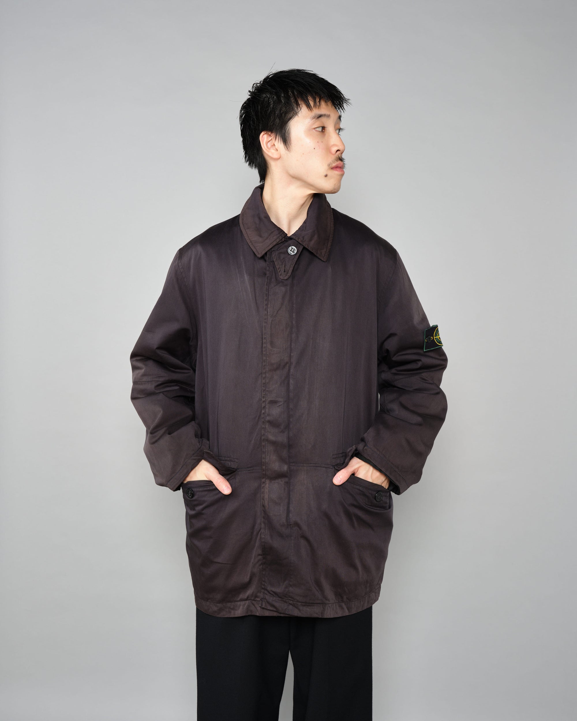 ［97AW］Old STONE ISLAND Garment Dyed Cotton Jacket With Liner Size.M "RASO GOMMATO" "Green Edge"
