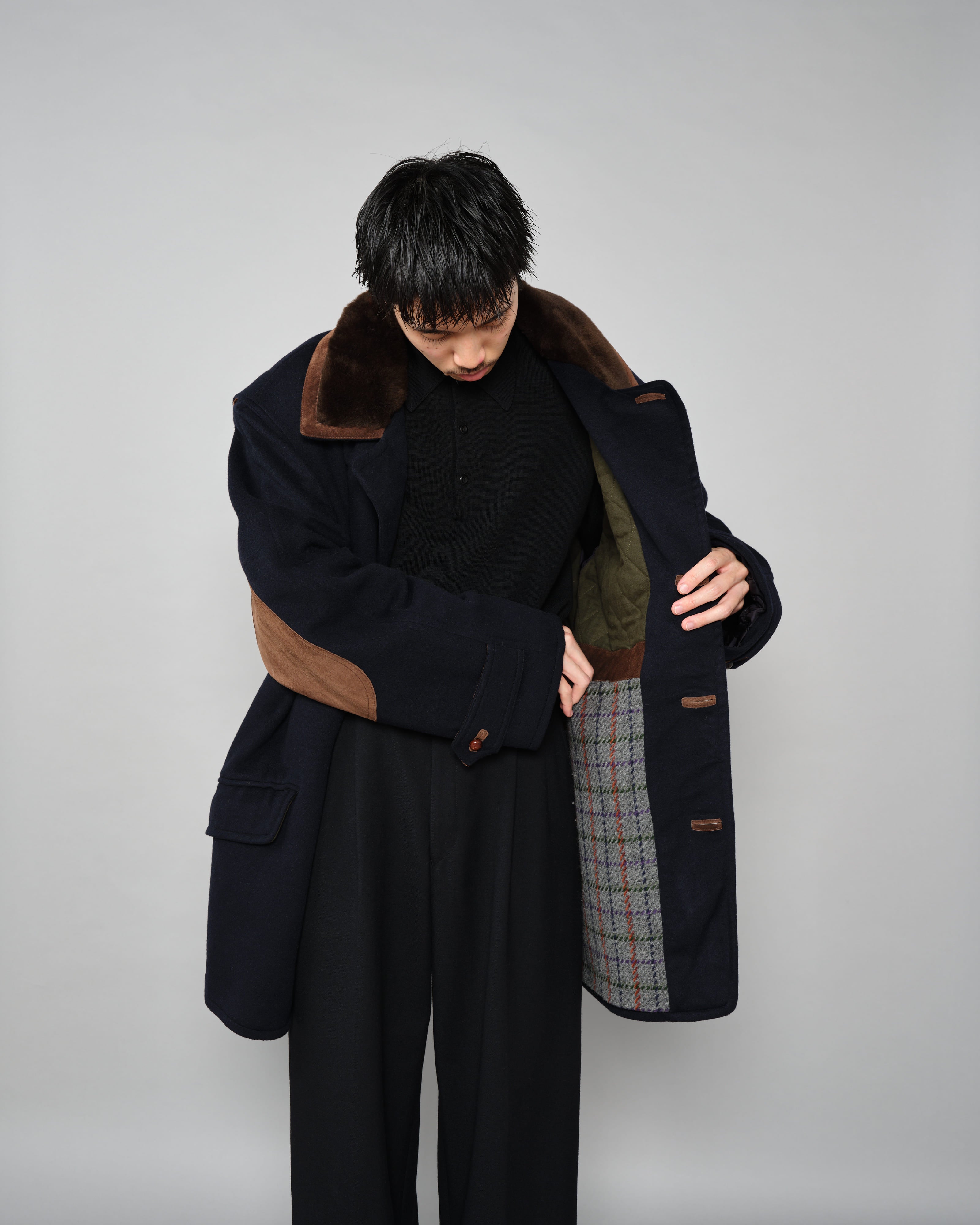 [~80’s] Old GUCCI Fur Collar Cashmere Jacket Size.52