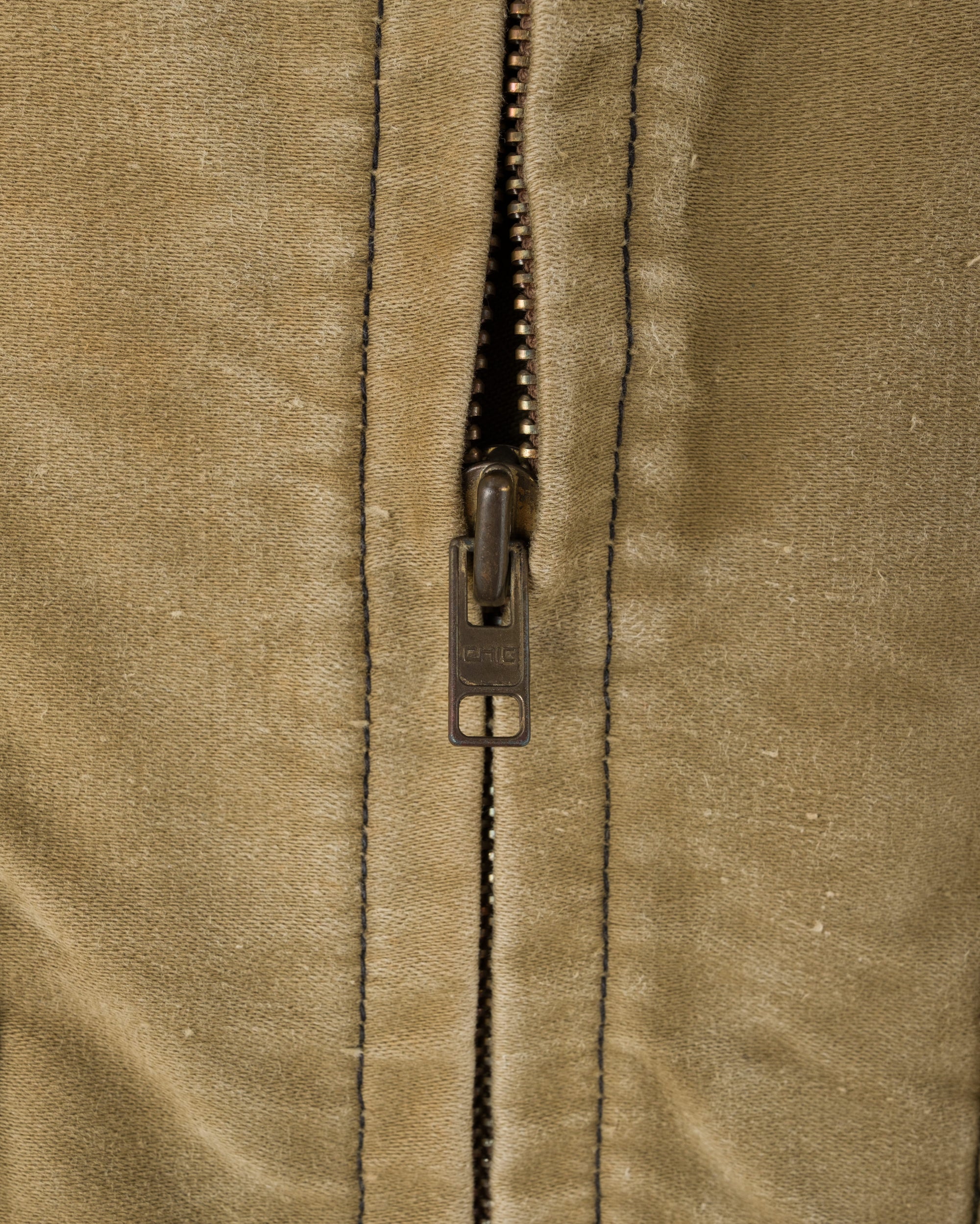 【~50's】French Vintage Brown Beige Moleskin Cyclist Jacket