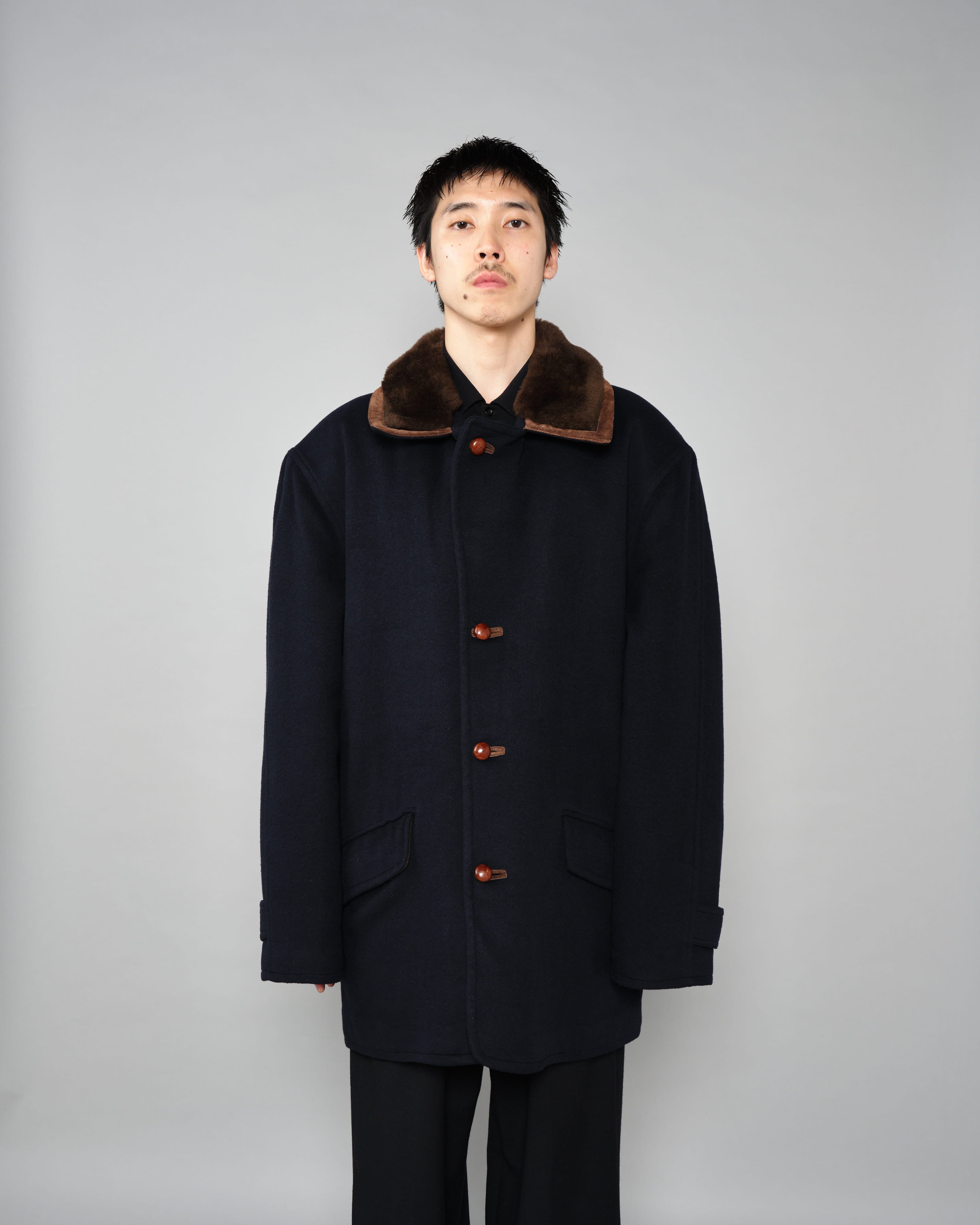 [~80’s] Old GUCCI Fur Collar Cashmere Jacket Size.52