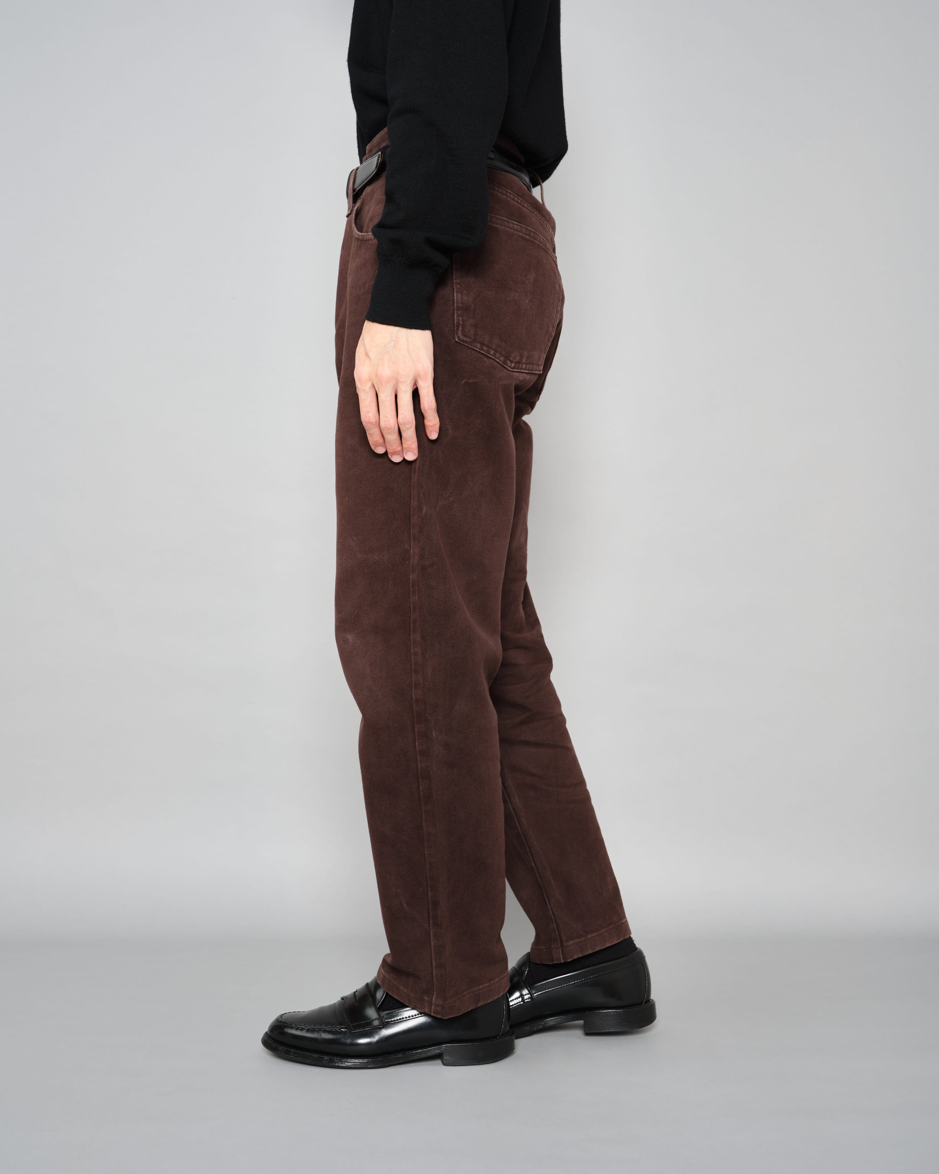 [~90’s] Old ARMANI JEANS Brown Cotton Twill Trousers Size.30