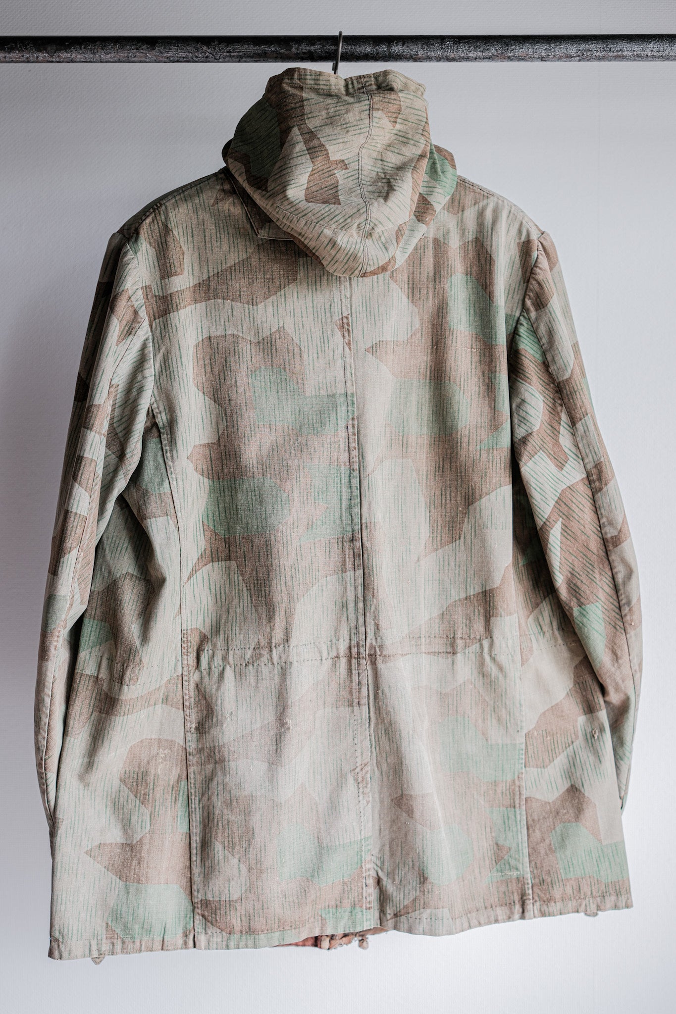 【~40's】WWⅡ German Army Splinter Camouflage Zip Up Hooded Jacket "Localmade" "Wehrmacht"