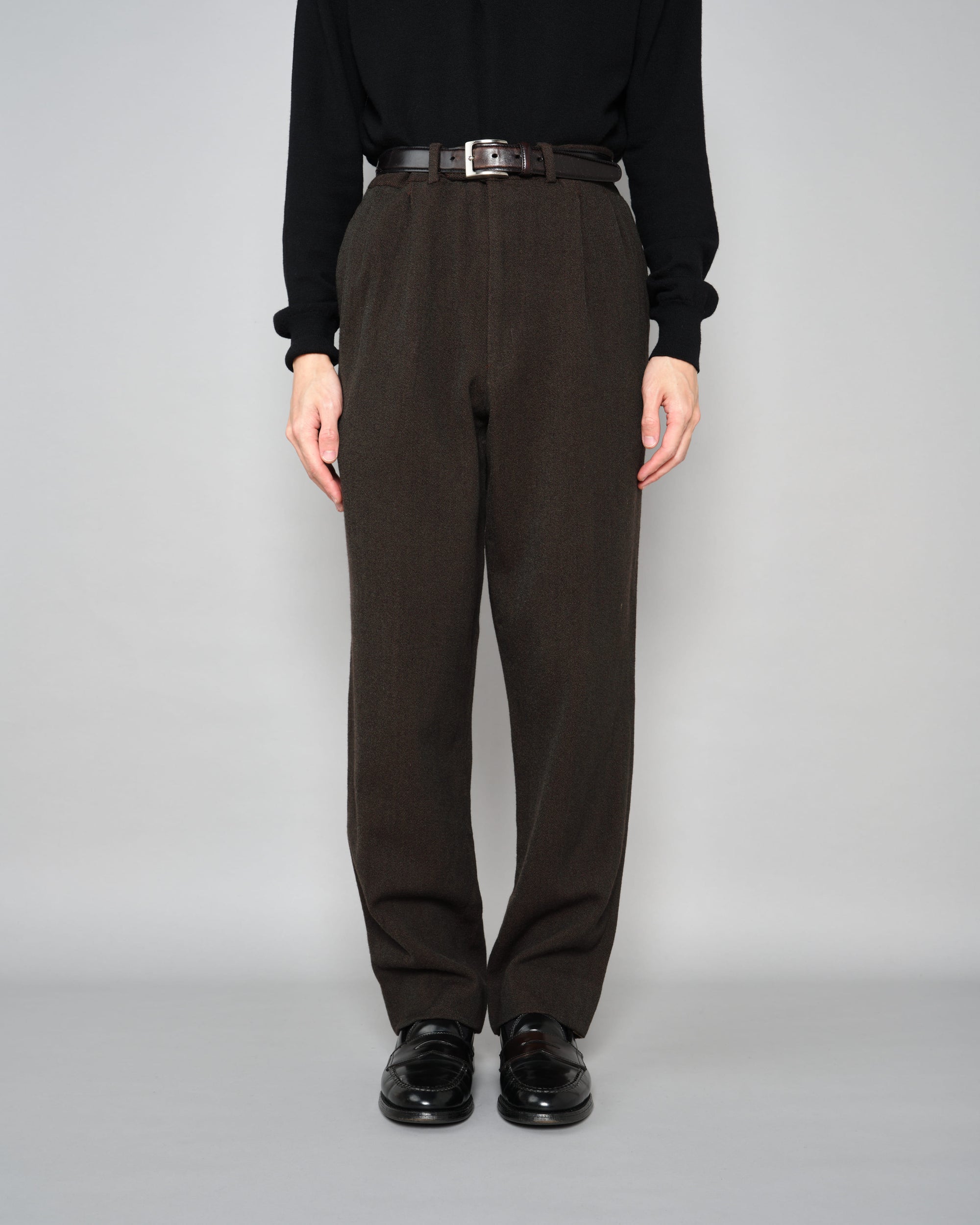 ［~90's］Old Hermès Paris 2 Tuck Wool Trousers Size.50