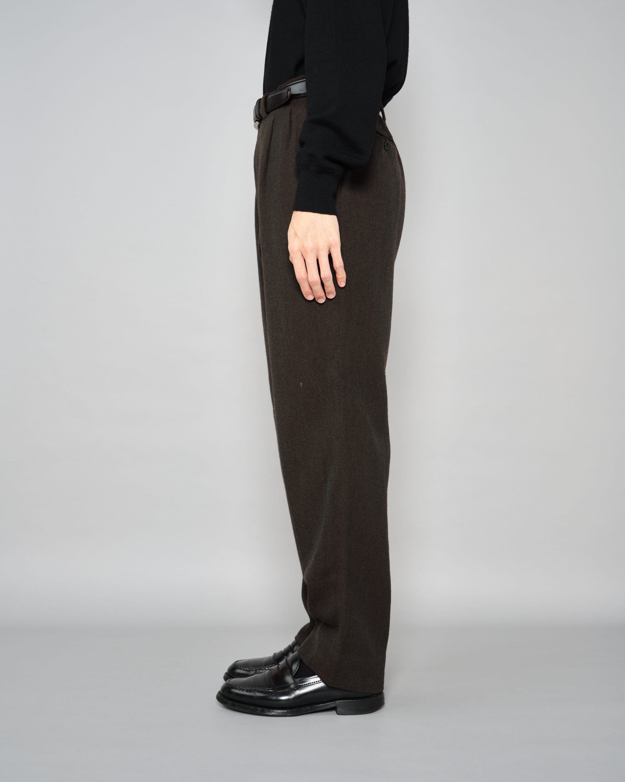 ［~90's］Old Hermès Paris 2 Tuck Wool Trousers Size.50