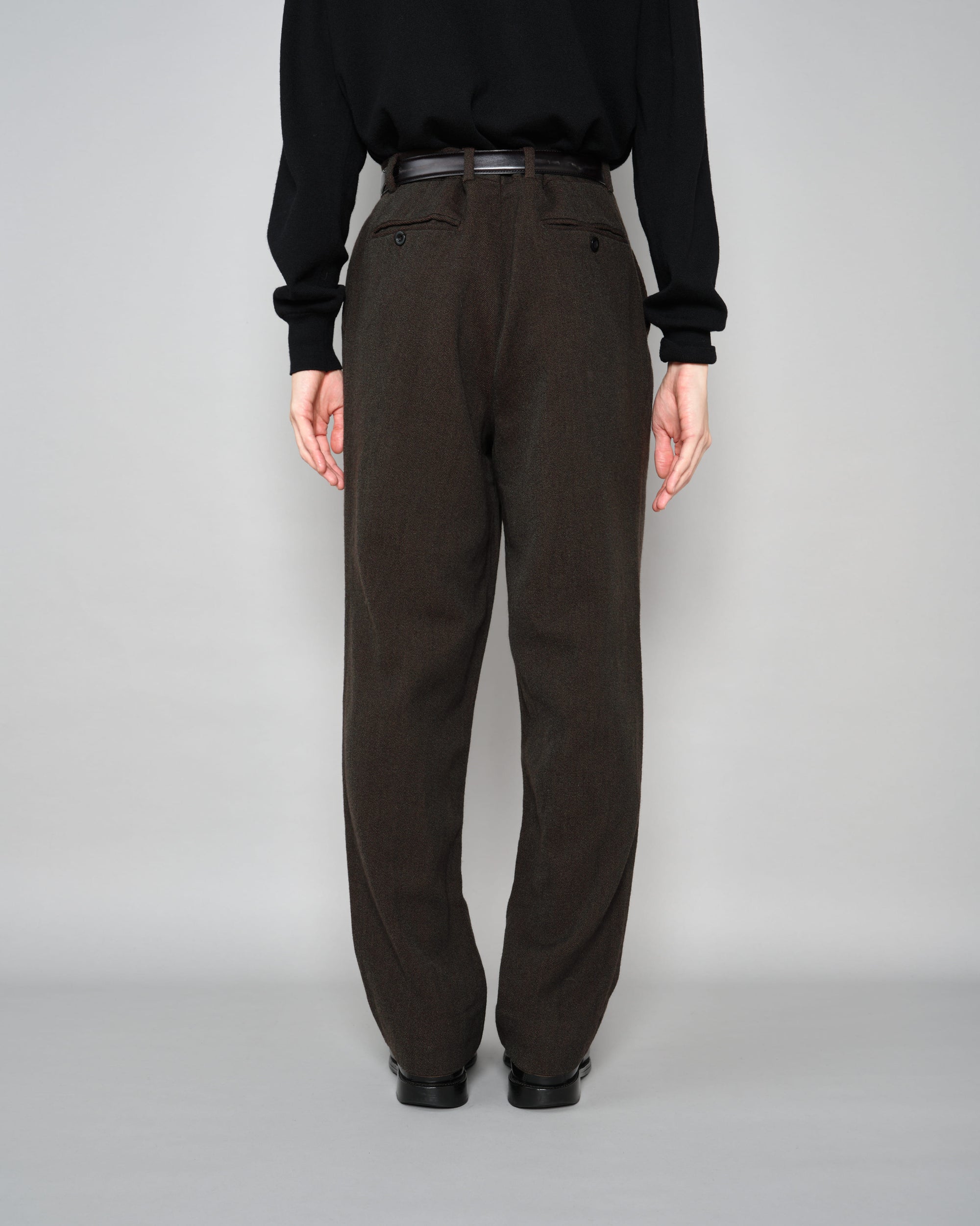 ［~90's］Old Hermès Paris 2 Tuck Wool Trousers Size.50