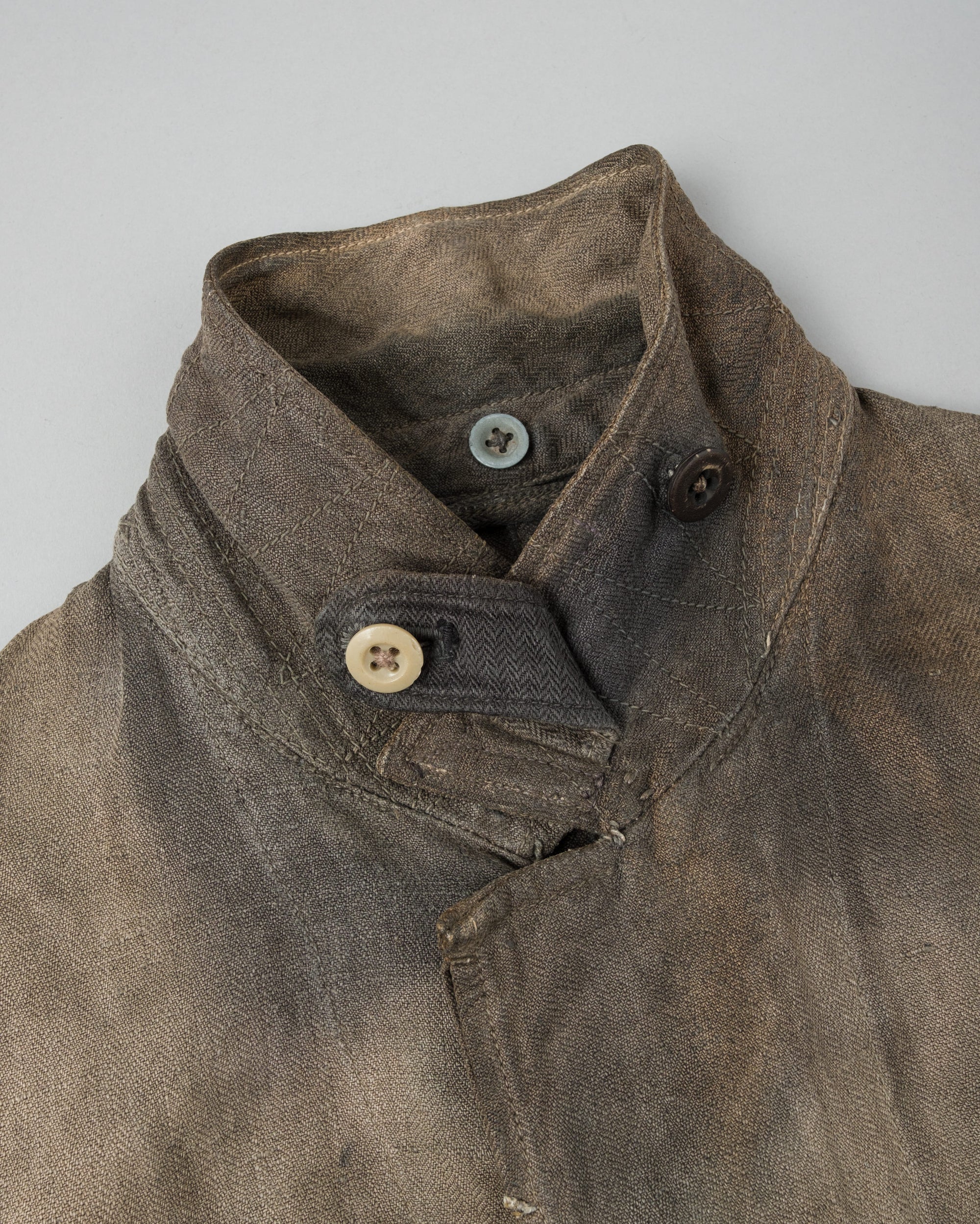 ［~30's］German Air Force Gray Drillich HBT Linen Work Jacket "Unusual Color" "Luftwaffe"