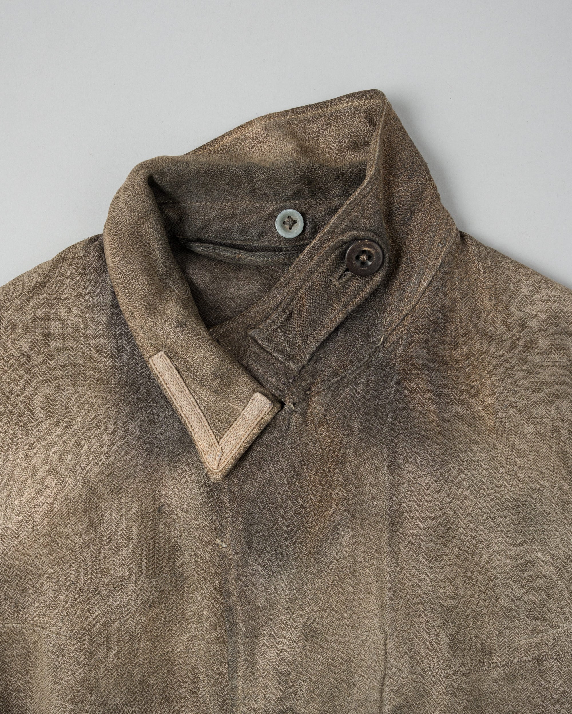 ［~30's］German Air Force Gray Drillich HBT Linen Work Jacket "Unusual Color" "Luftwaffe"